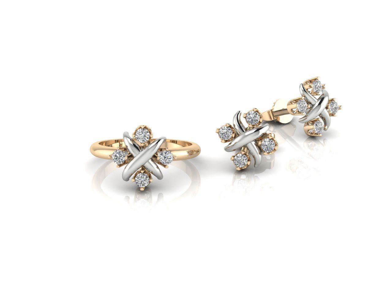 Collection 3 pair of earrings with diamonds _5