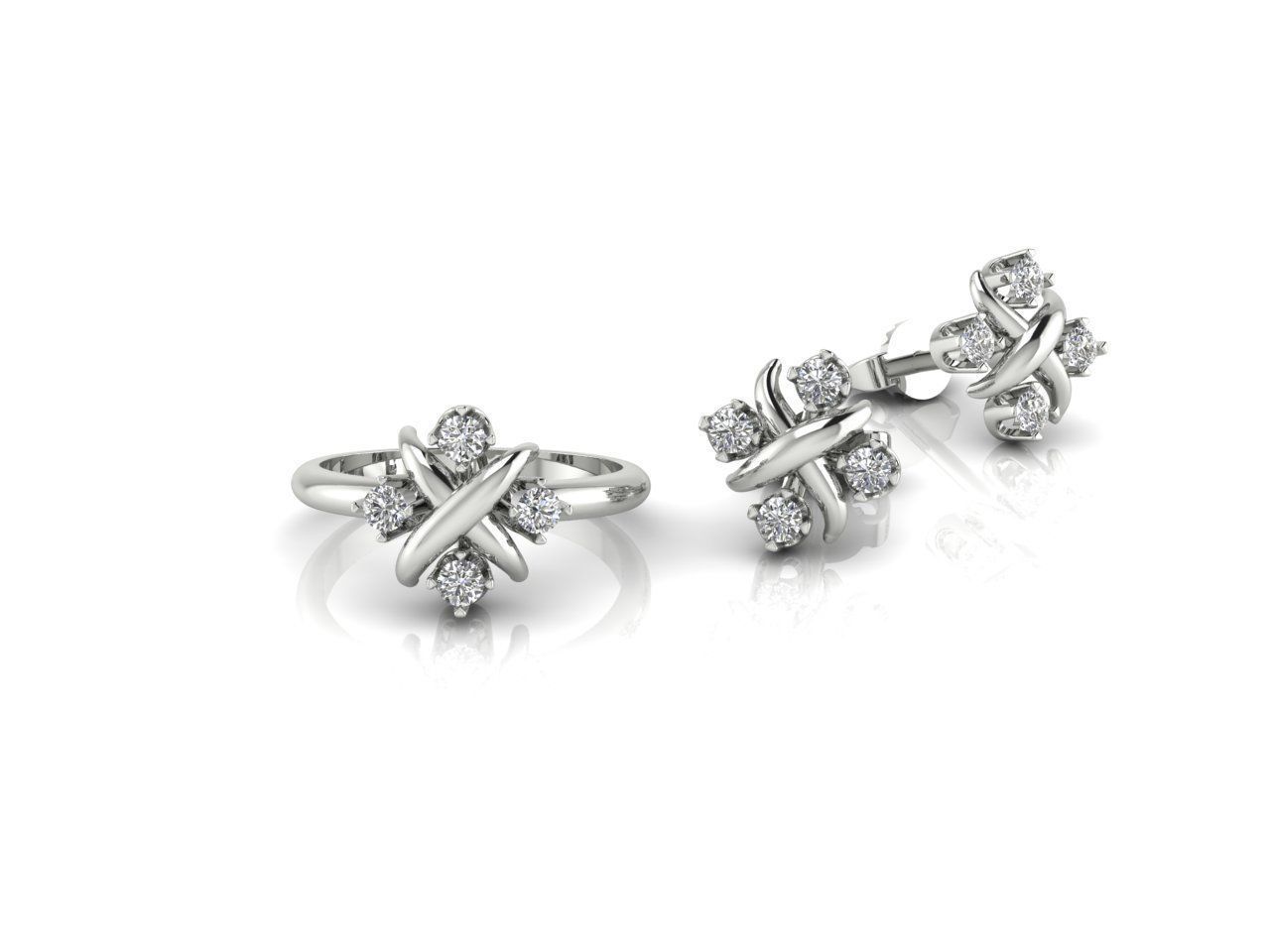 Collection 3 pair of earrings with diamonds _7