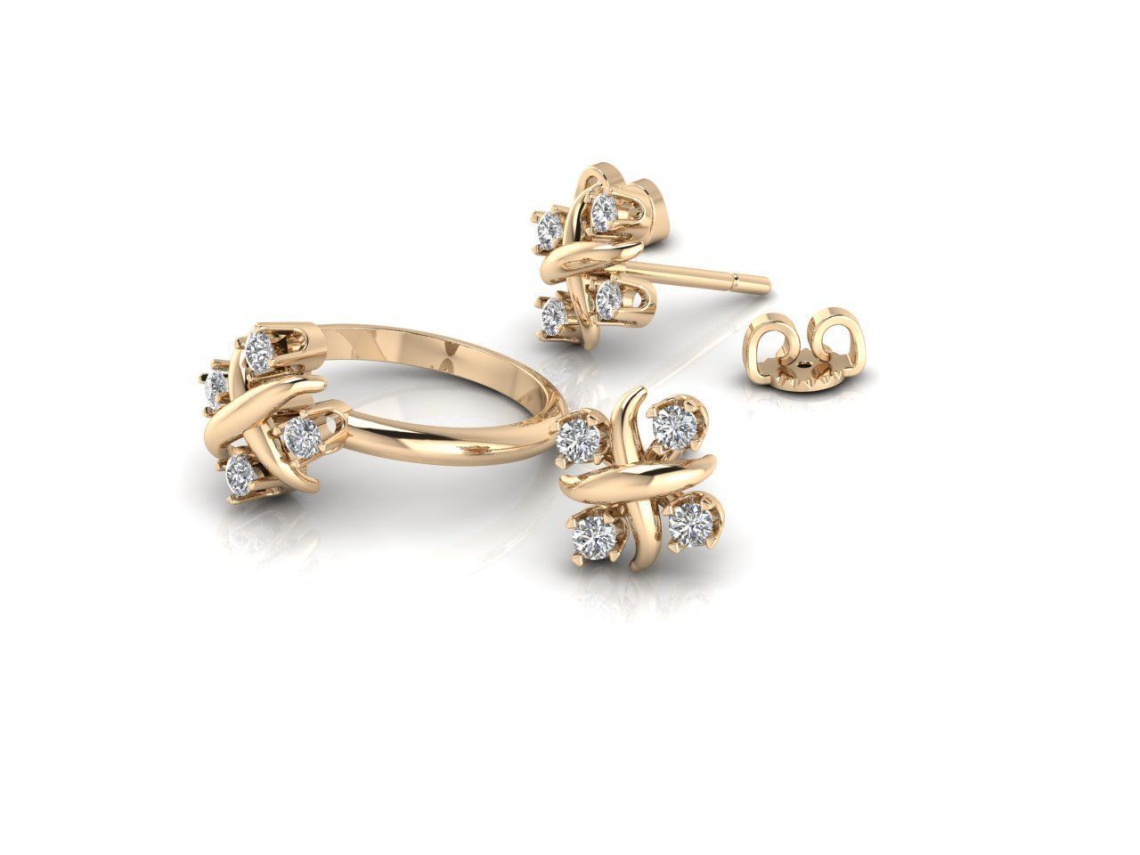 Collection 3 pair of earrings with diamonds _2