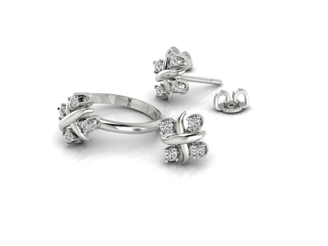 Collection 3 pair of earrings with diamonds _3