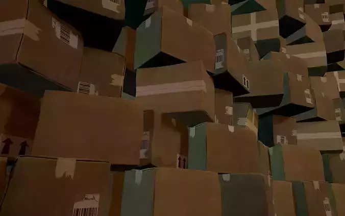 Shipping box Low-poly 3D model