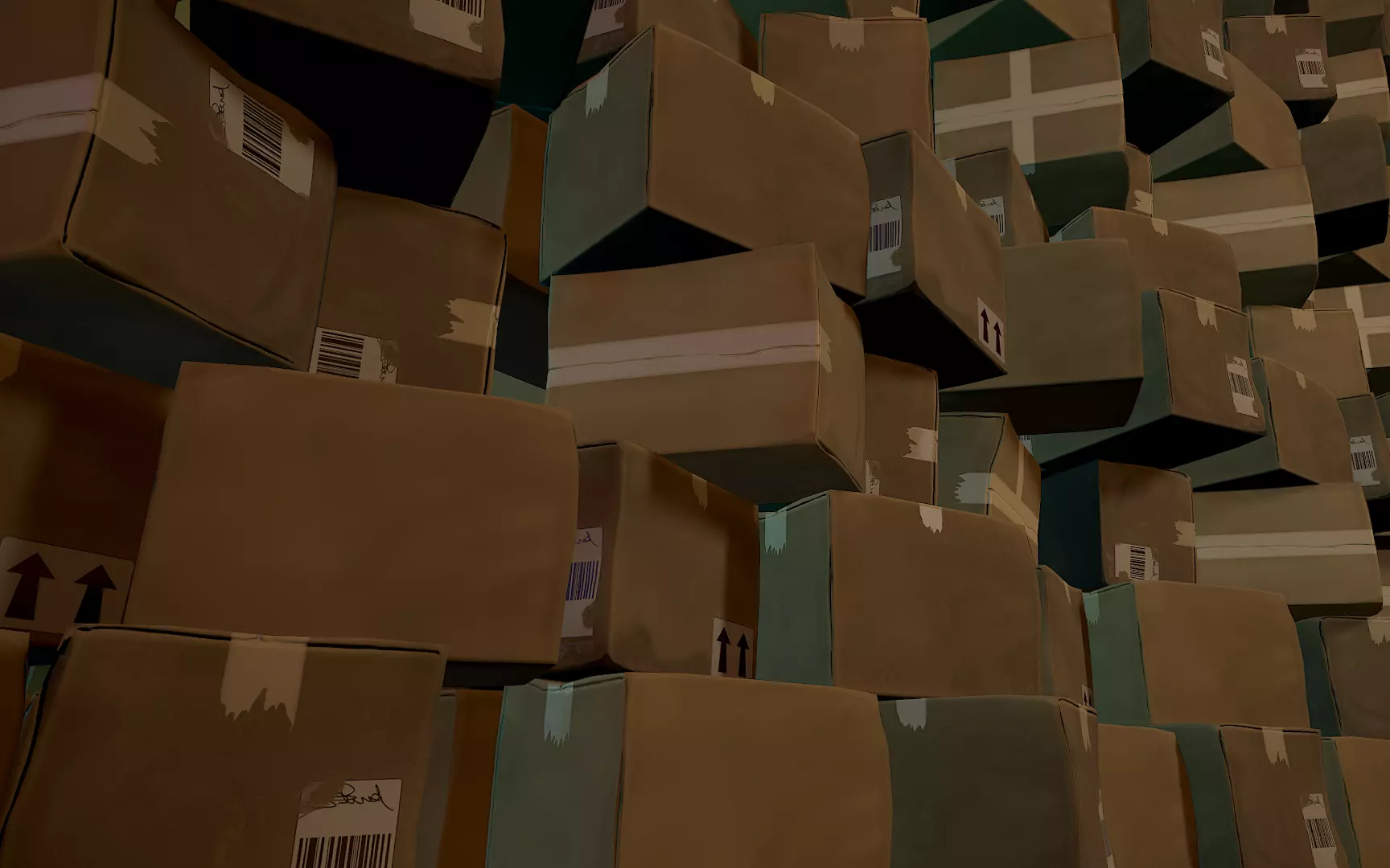 Shipping box Low-poly 3D model_0