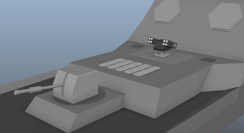 Stealth Frigate  Low-poly 3D model_11