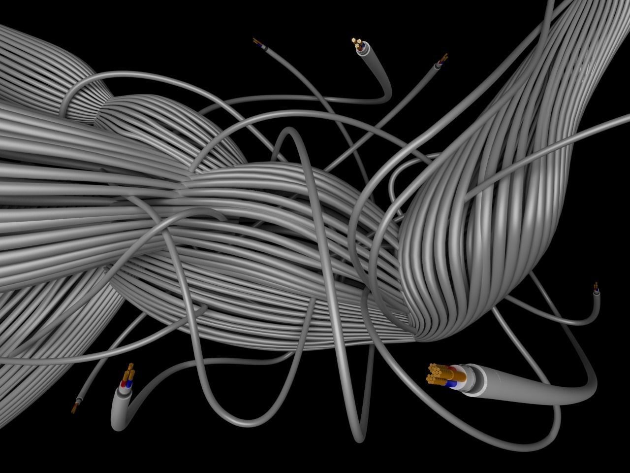 Strands of cable for ARM 3D model_2
