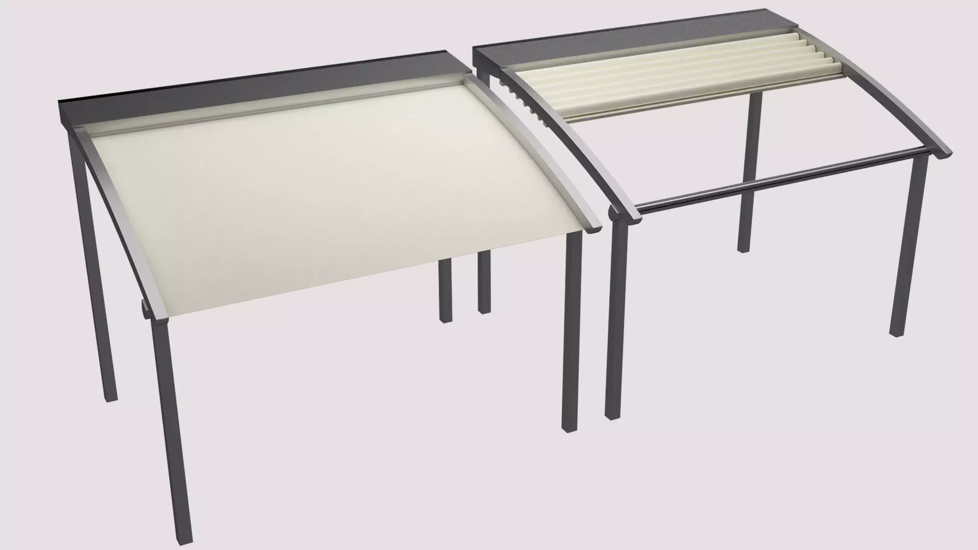 awning open and closed 3D model