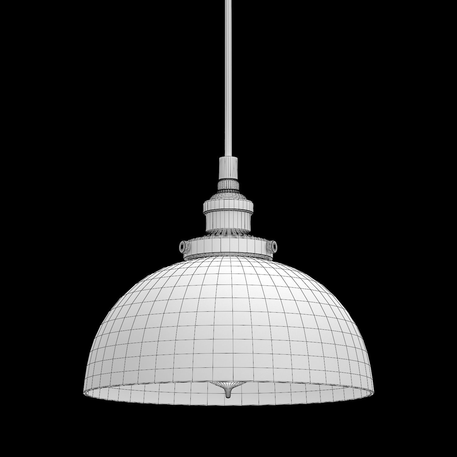 CLEAR GLASS DOME PENDANT 3D model_5