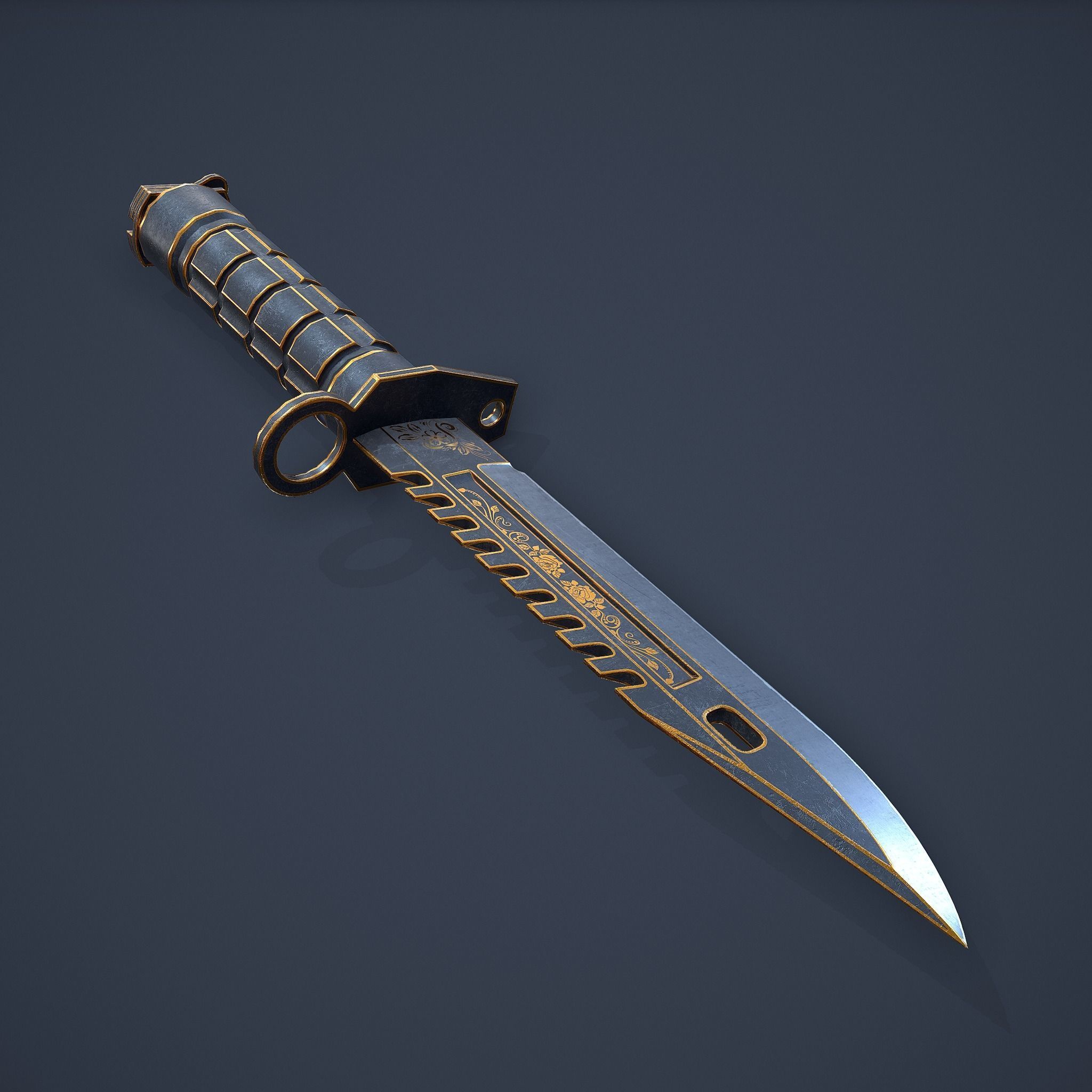 M9-Bayonet knife Low-poly 3D model_32