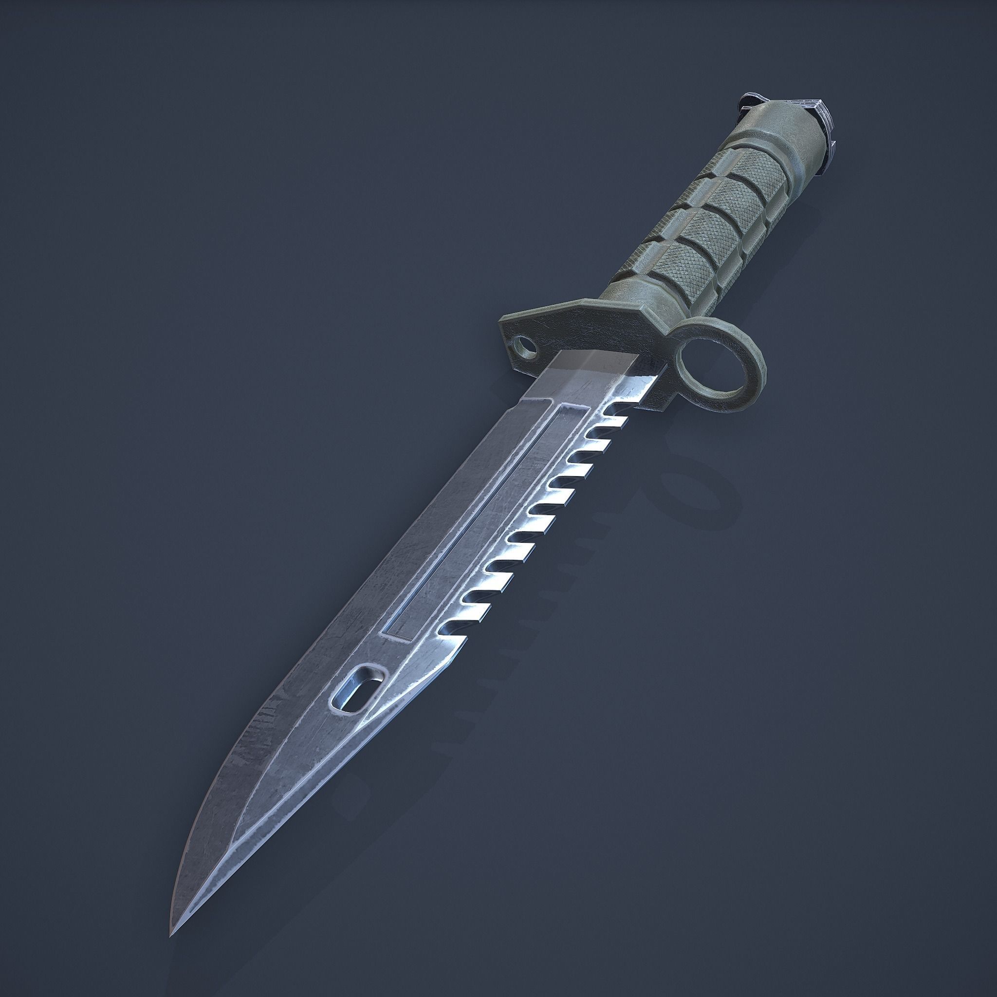 M9-Bayonet knife Low-poly 3D model_9