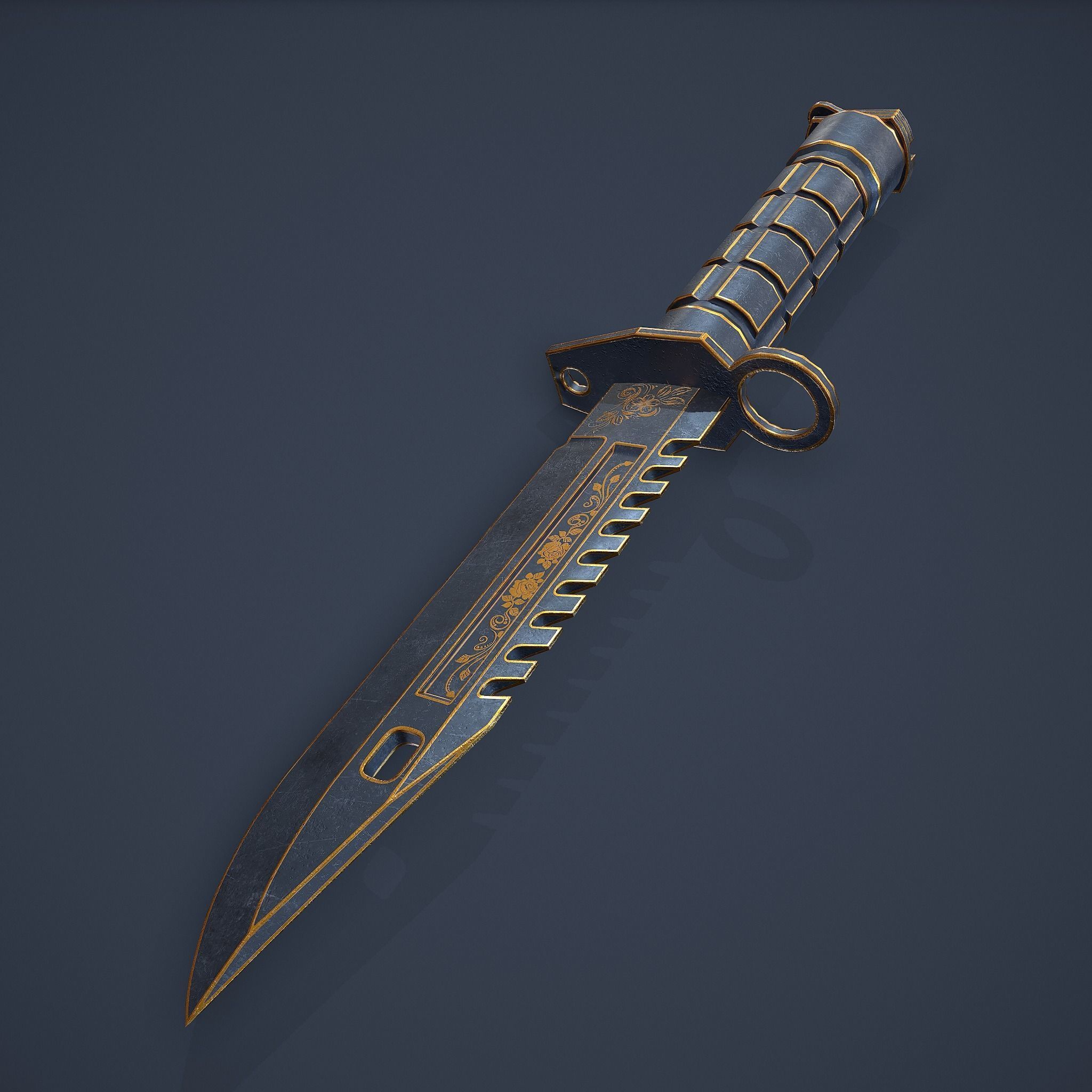 M9-Bayonet knife Low-poly 3D model_19