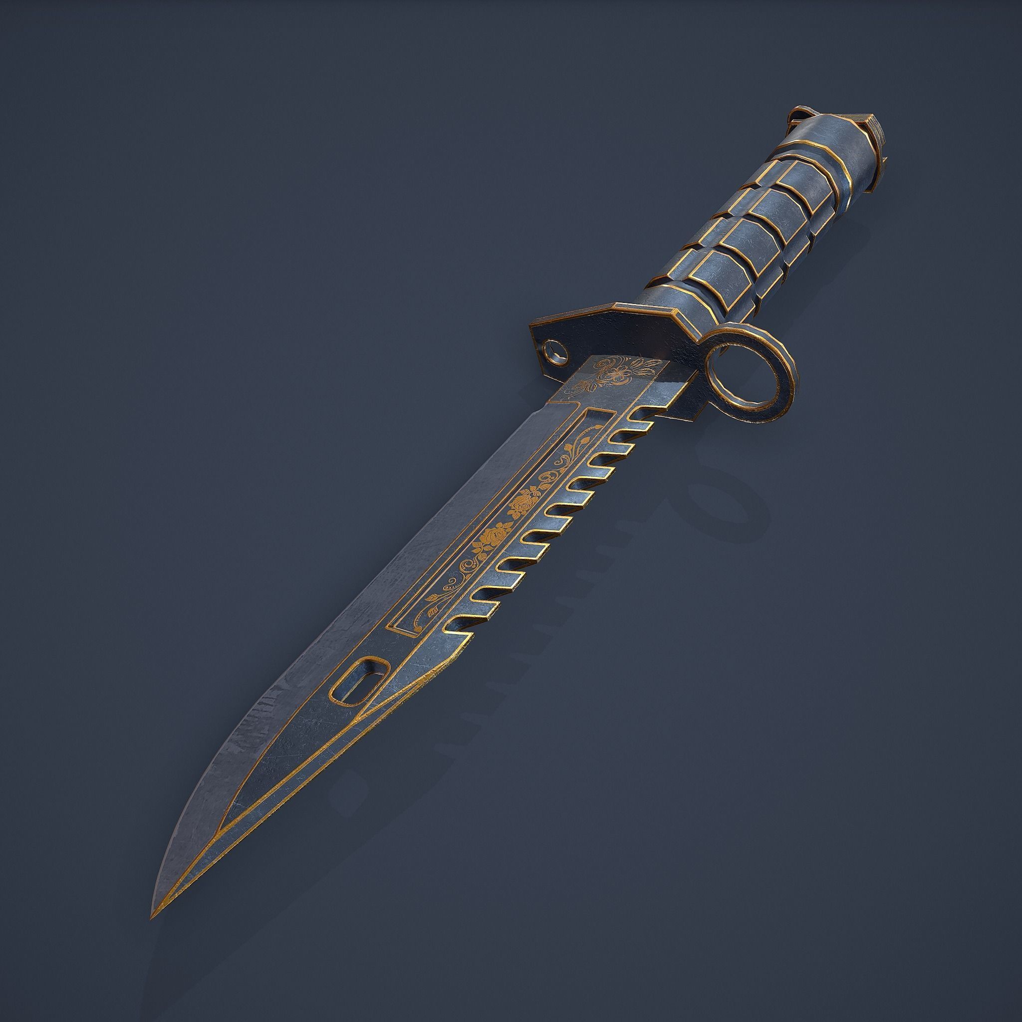 M9-Bayonet knife Low-poly 3D model_29