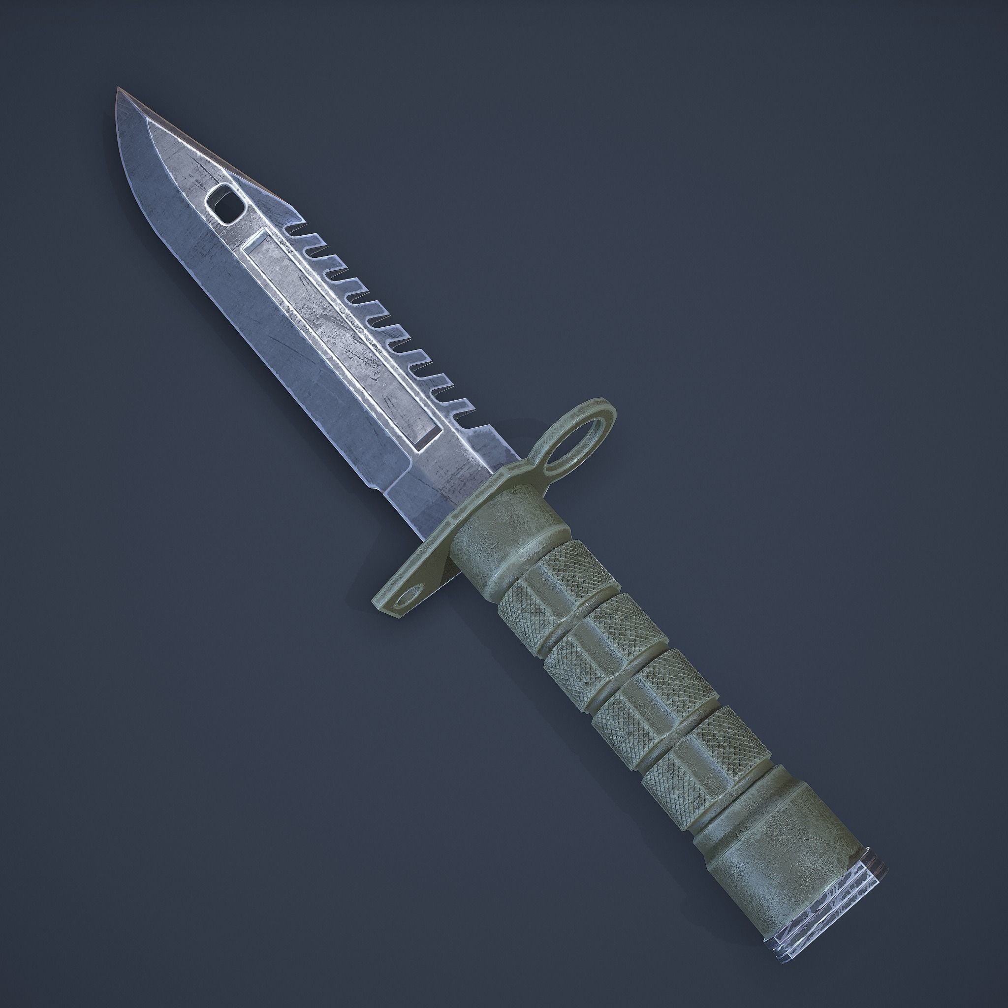 M9-Bayonet knife Low-poly 3D model_11
