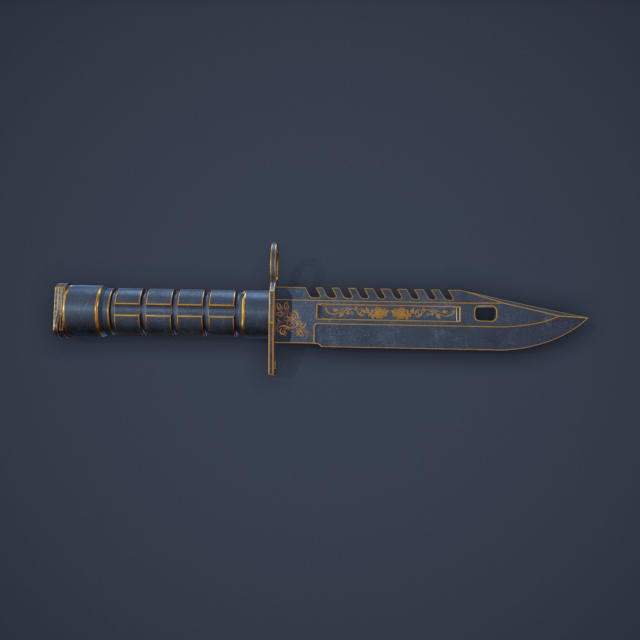 M9-Bayonet knife Low-poly 3D model_16