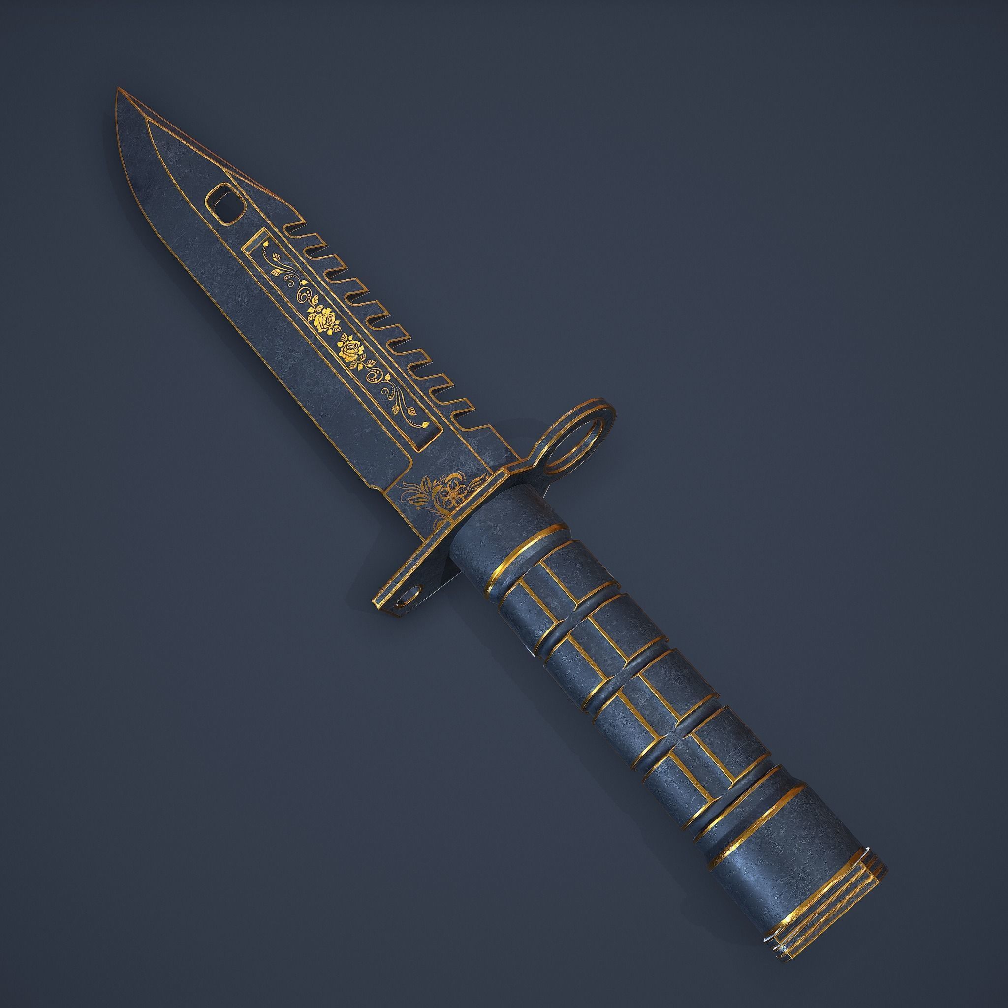 M9-Bayonet knife Low-poly 3D model_21