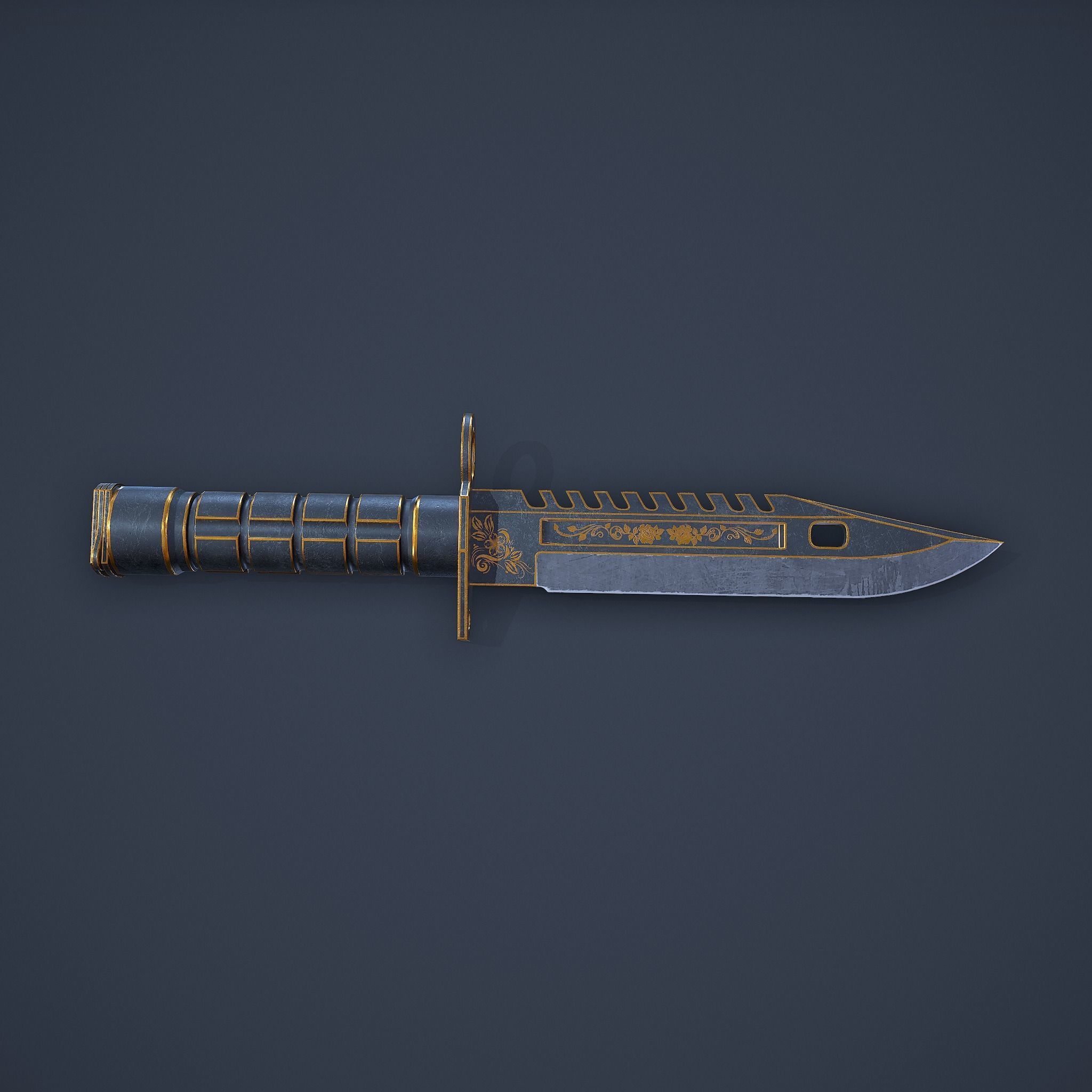 M9-Bayonet knife Low-poly 3D model_26