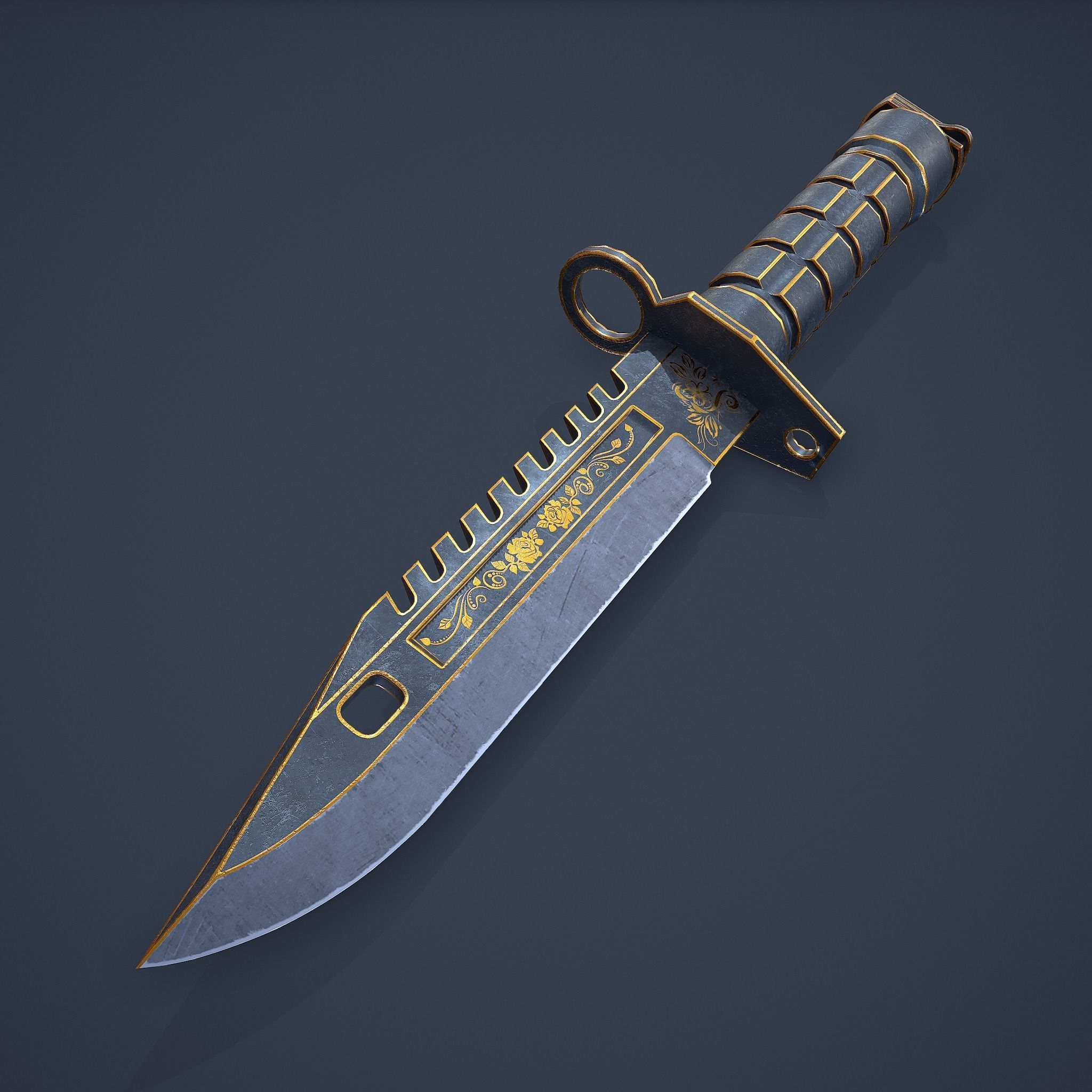 M9-Bayonet knife Low-poly 3D model_30