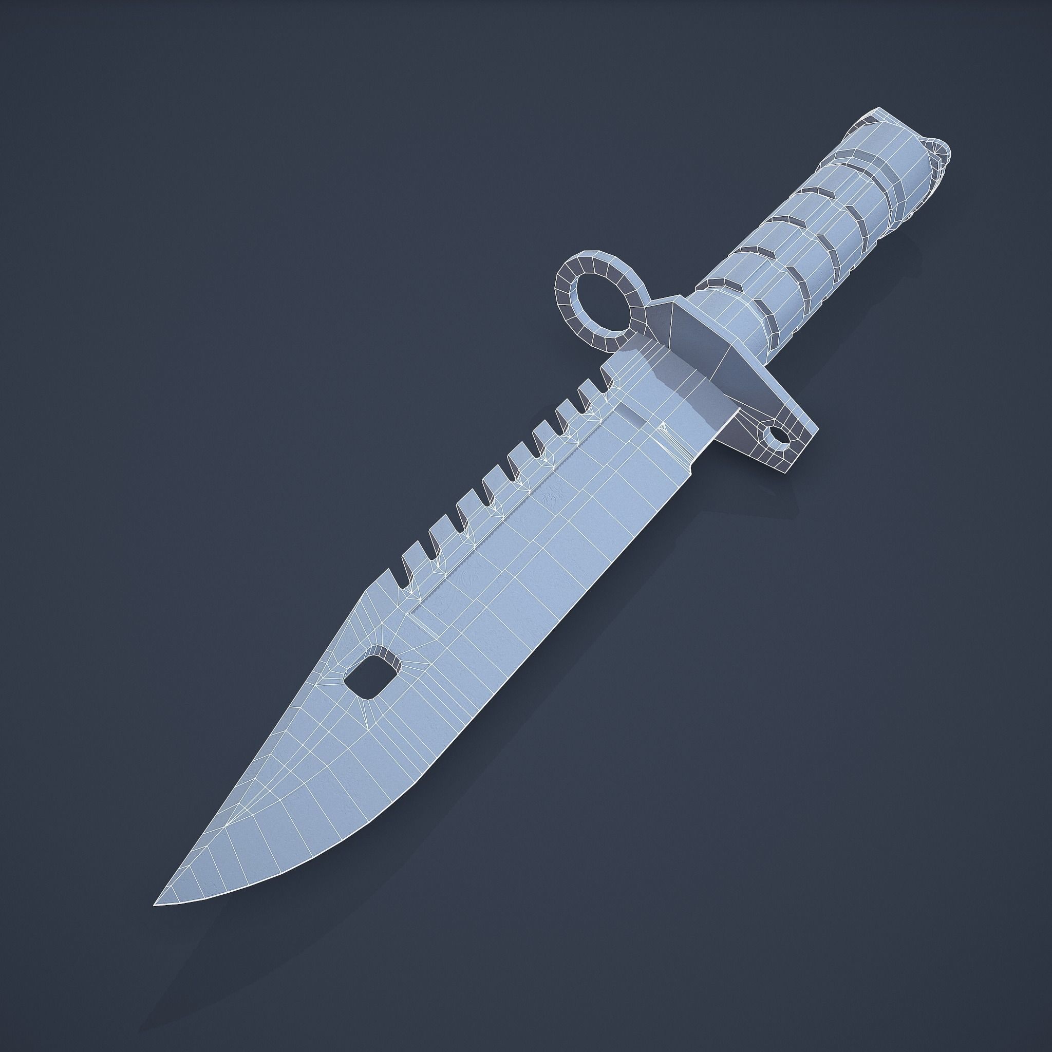 M9-Bayonet knife Low-poly 3D model_40