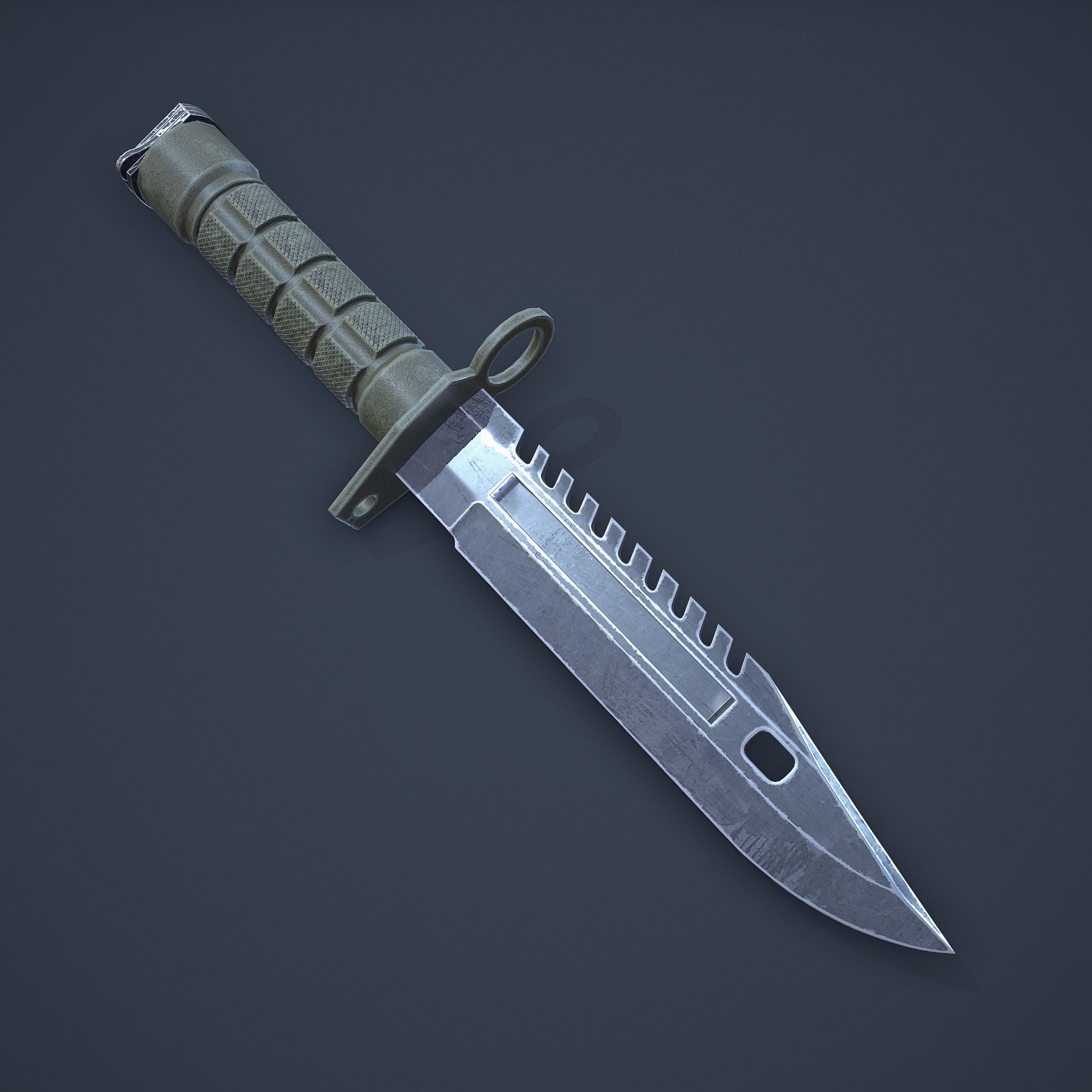 M9-Bayonet knife Low-poly 3D model_4