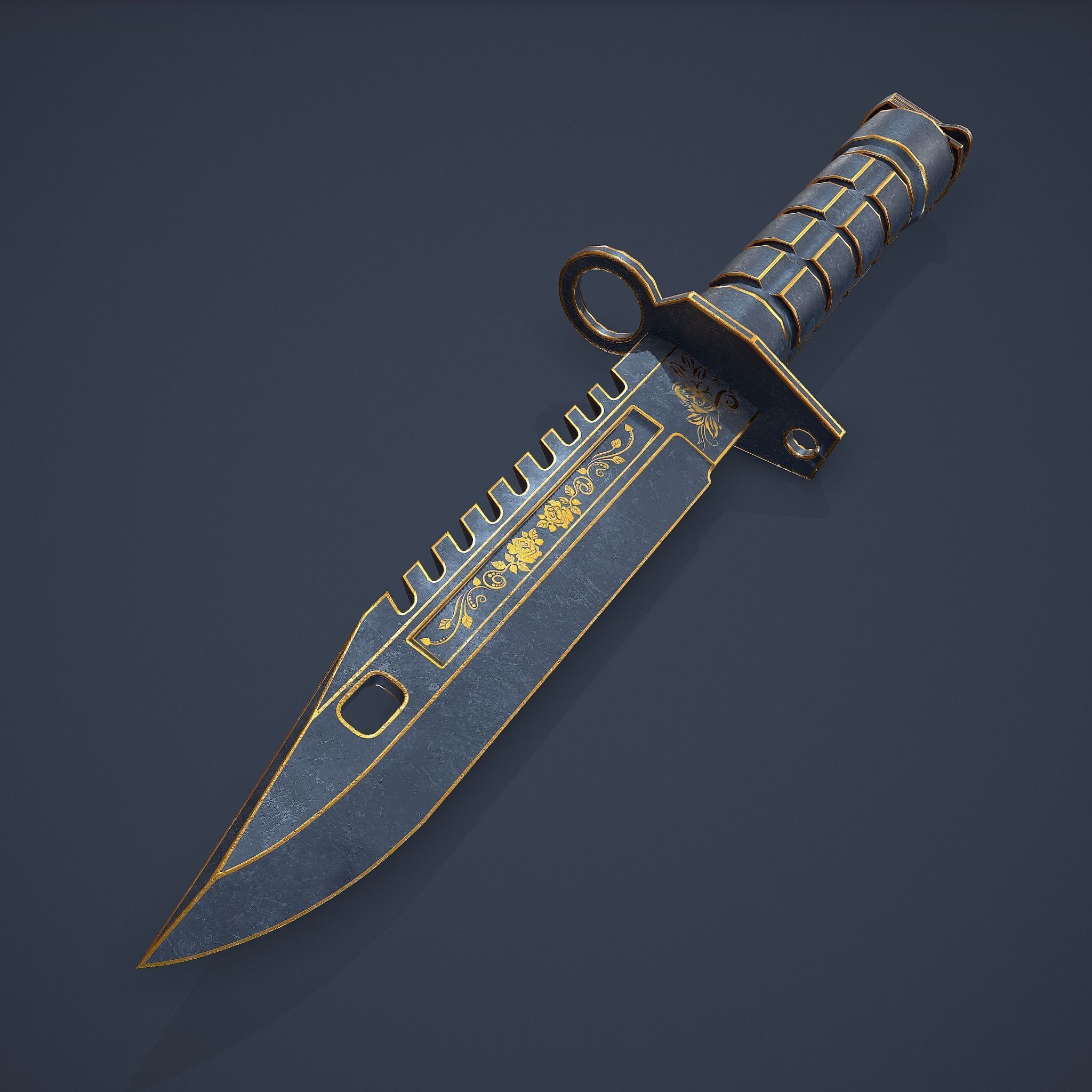 M9-Bayonet knife Low-poly 3D model_20