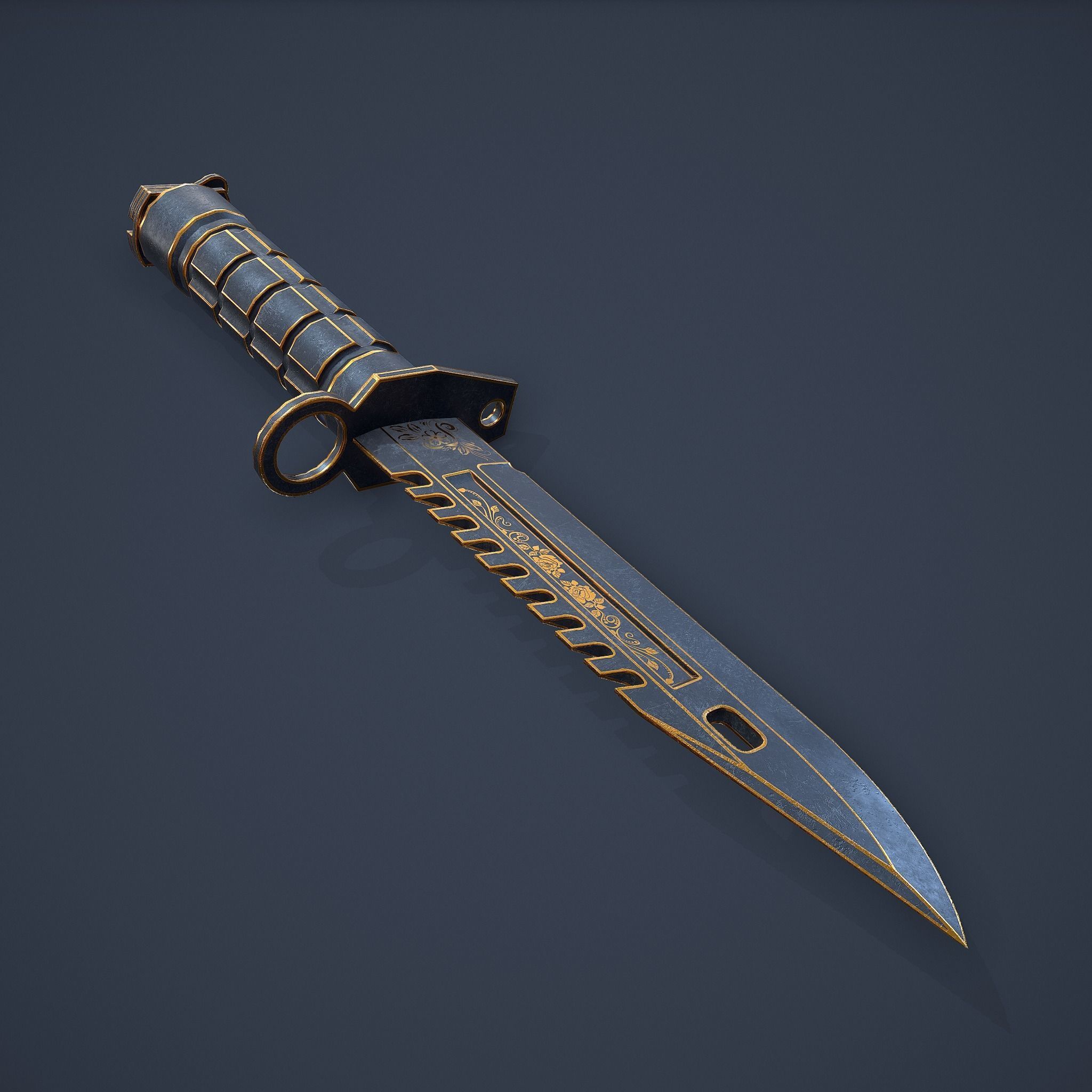 M9-Bayonet knife Low-poly 3D model_22