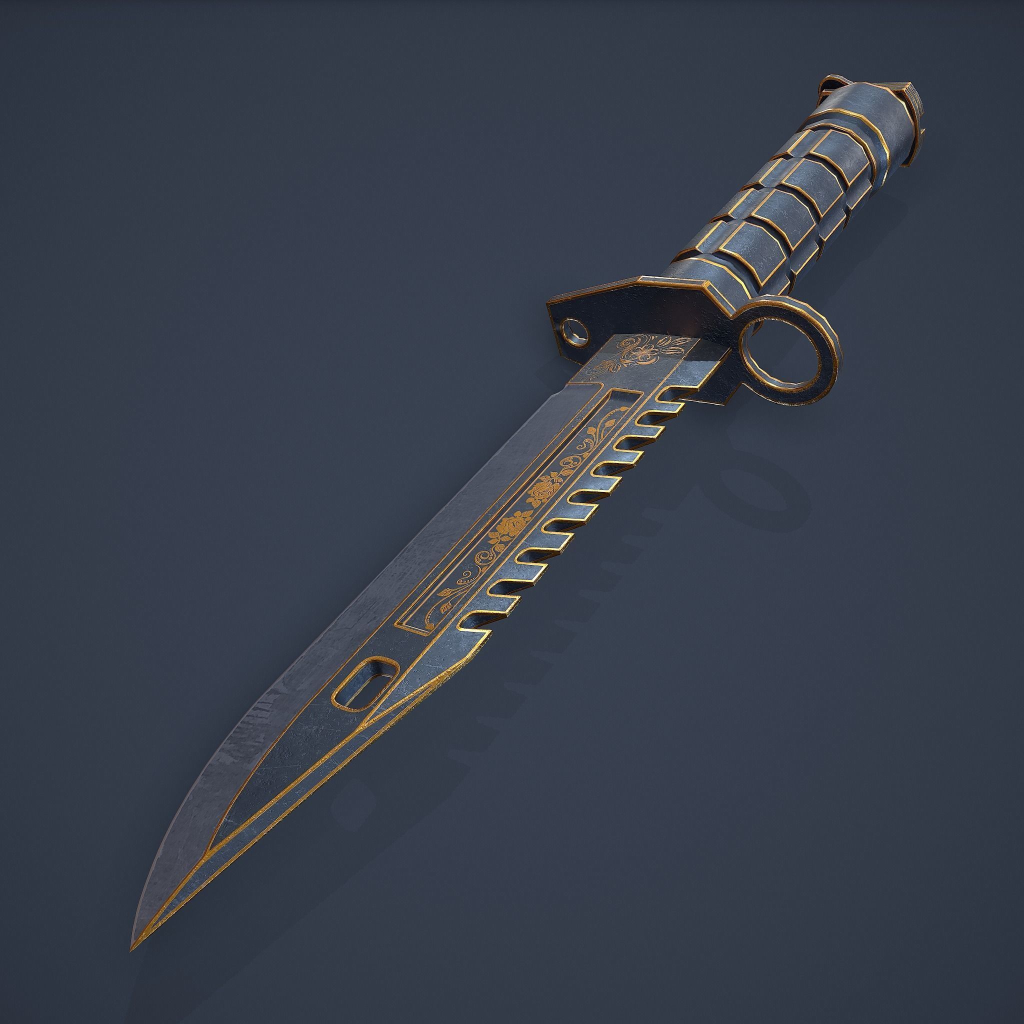 M9-Bayonet knife Low-poly 3D model_33