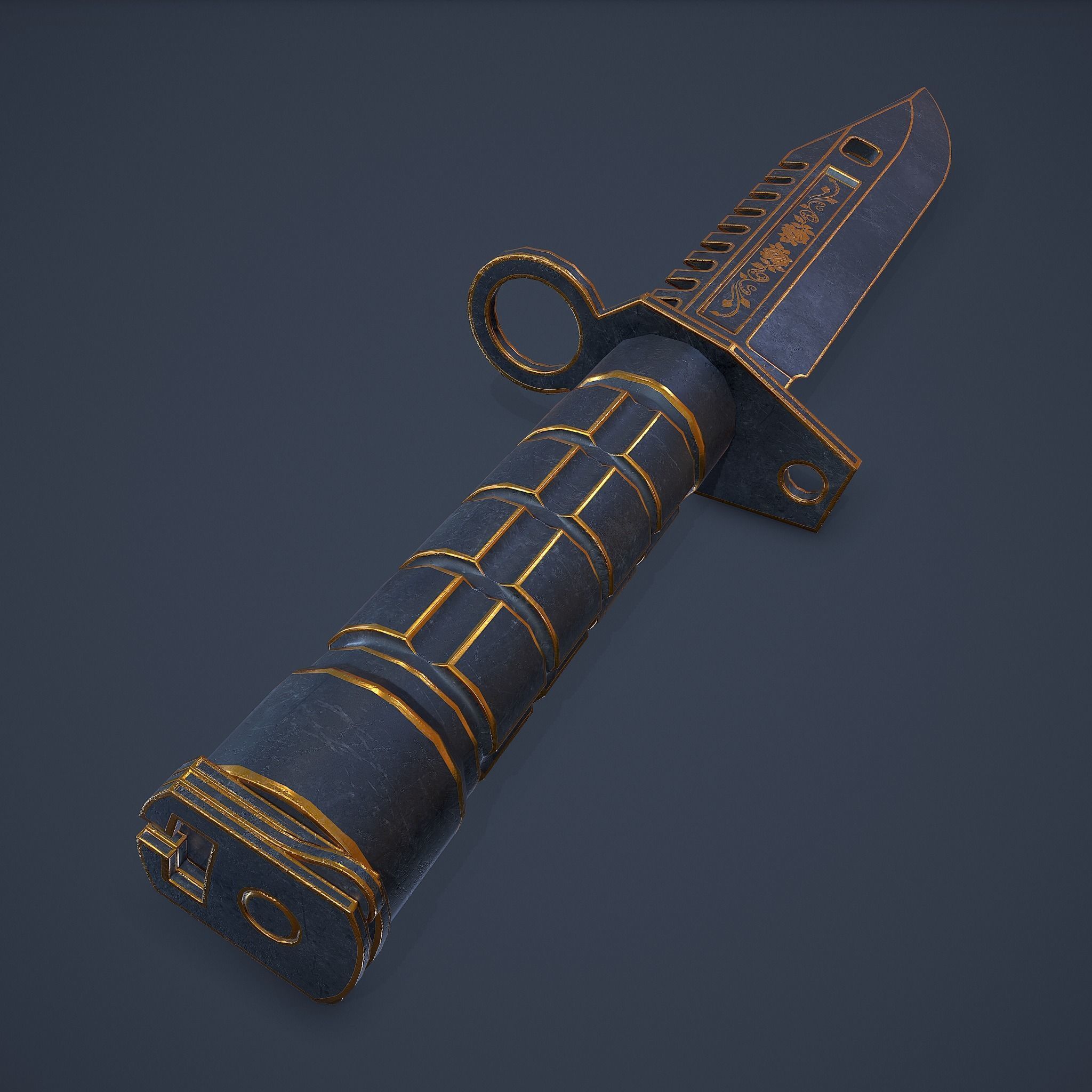 M9-Bayonet knife Low-poly 3D model_17