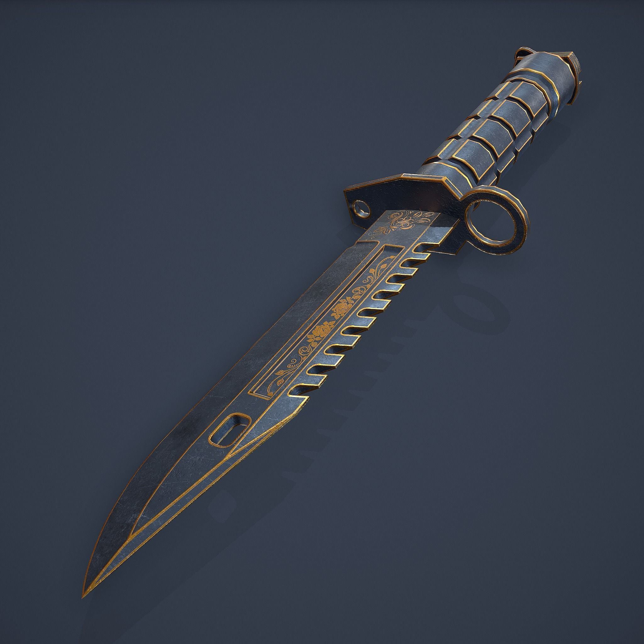 M9-Bayonet knife Low-poly 3D model_23