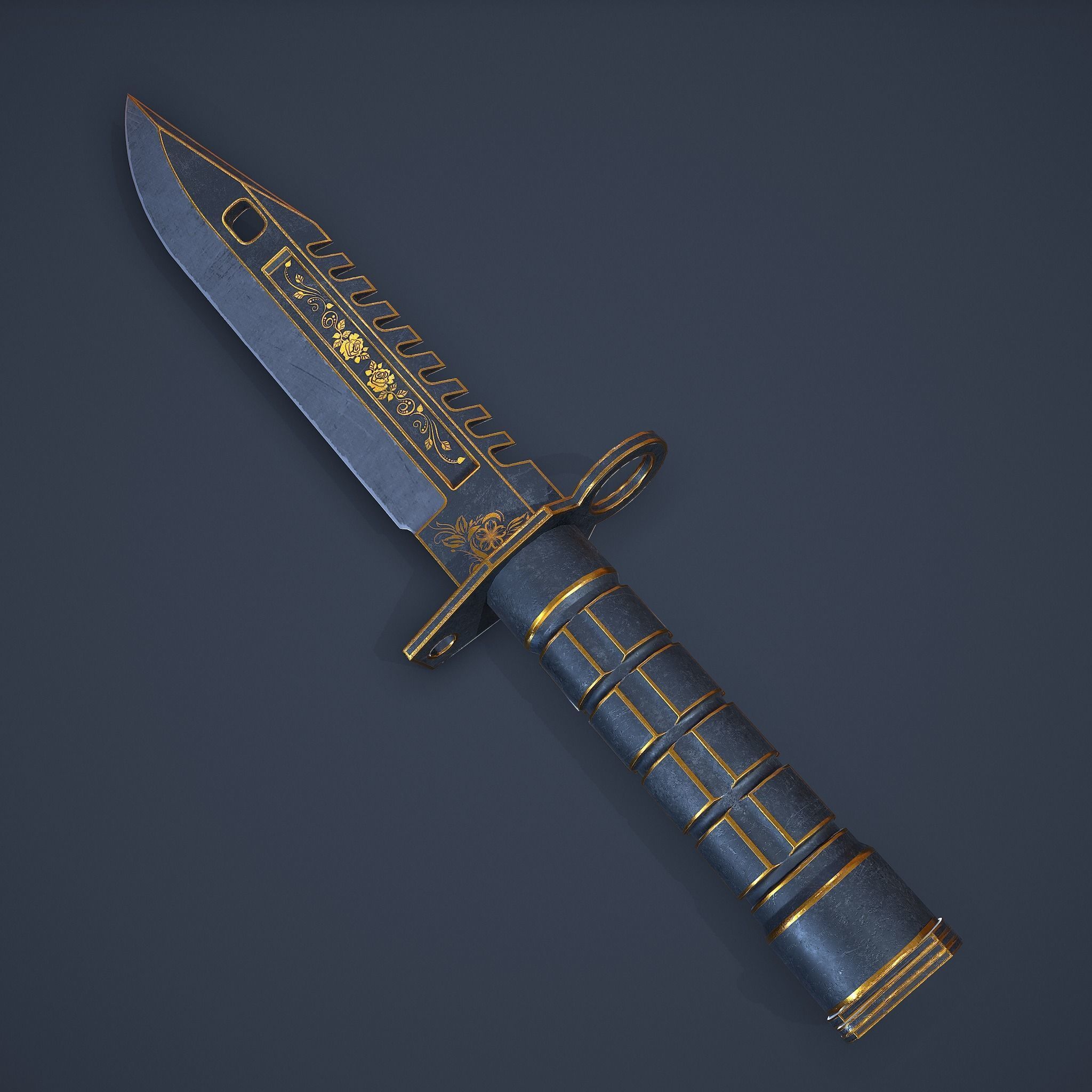 M9-Bayonet knife Low-poly 3D model_31