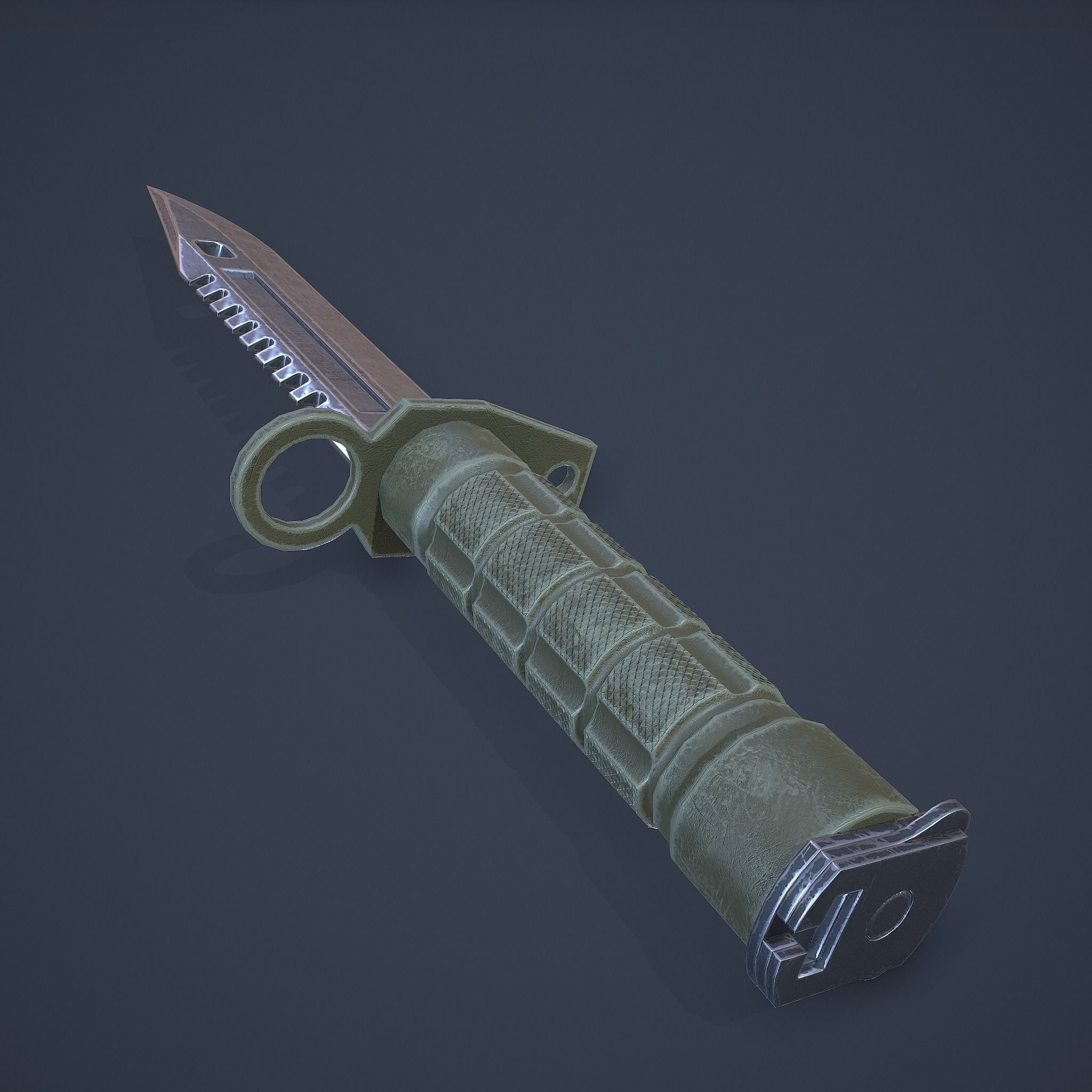 M9-Bayonet knife Low-poly 3D model_8