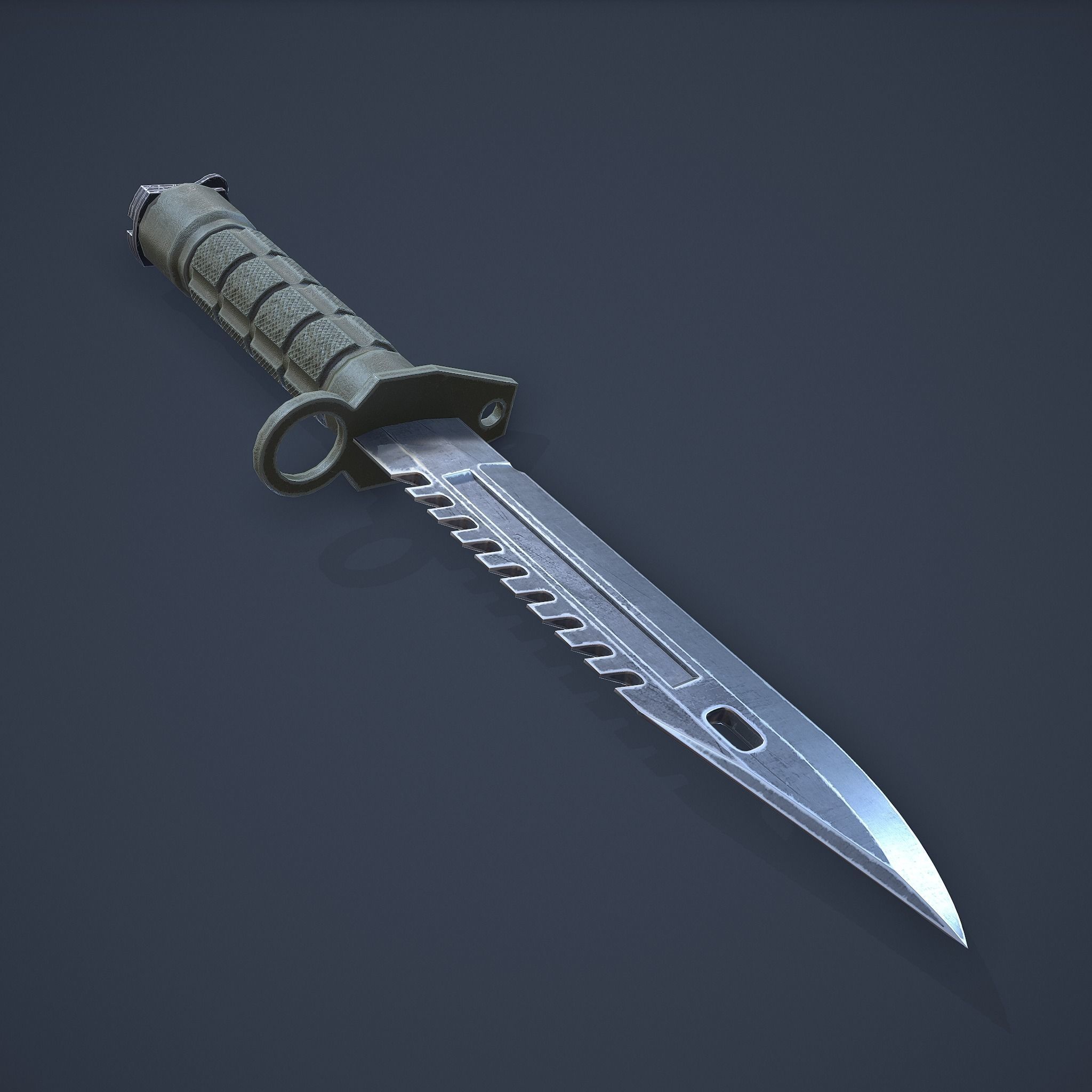 M9-Bayonet knife Low-poly 3D model_12