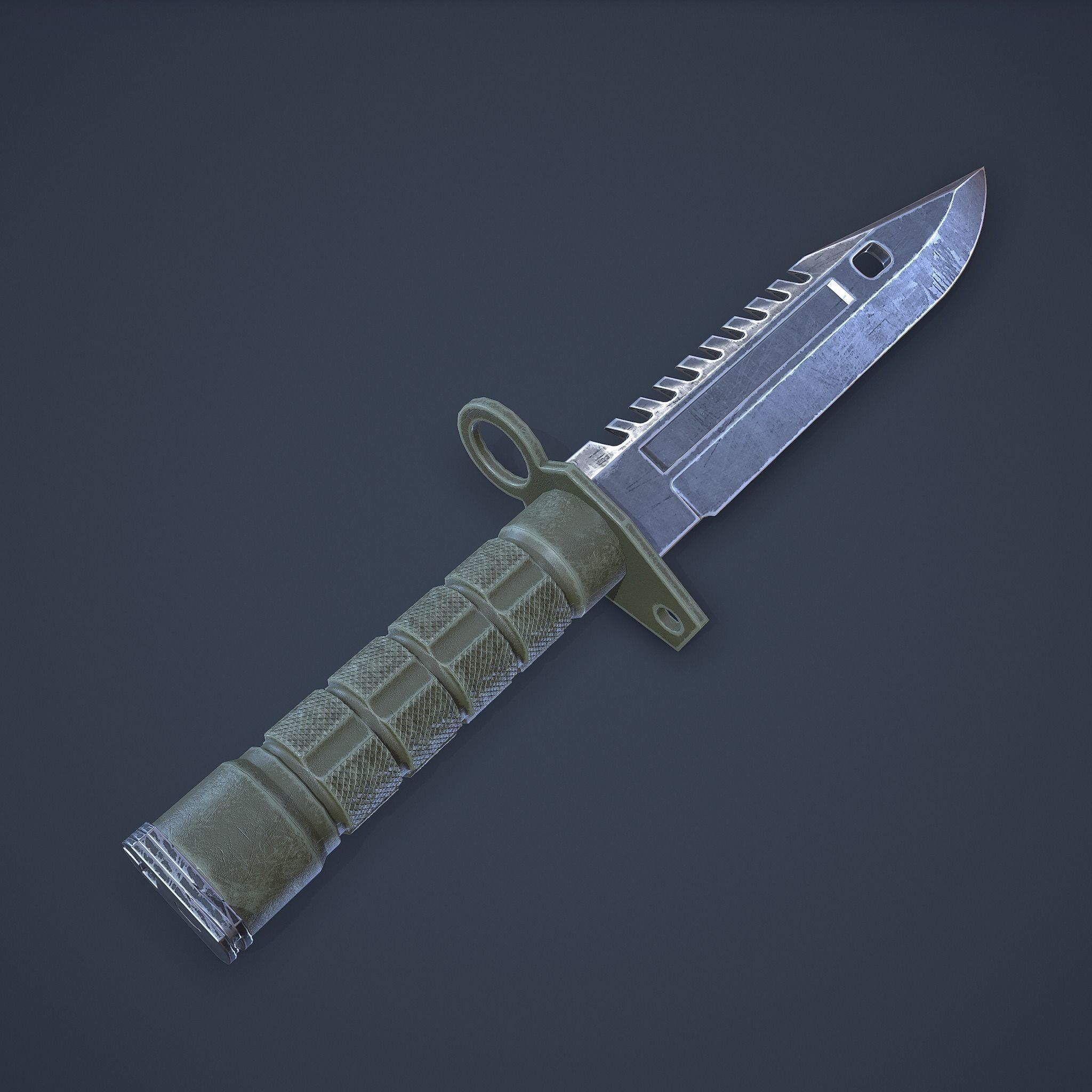M9-Bayonet knife Low-poly 3D model_5