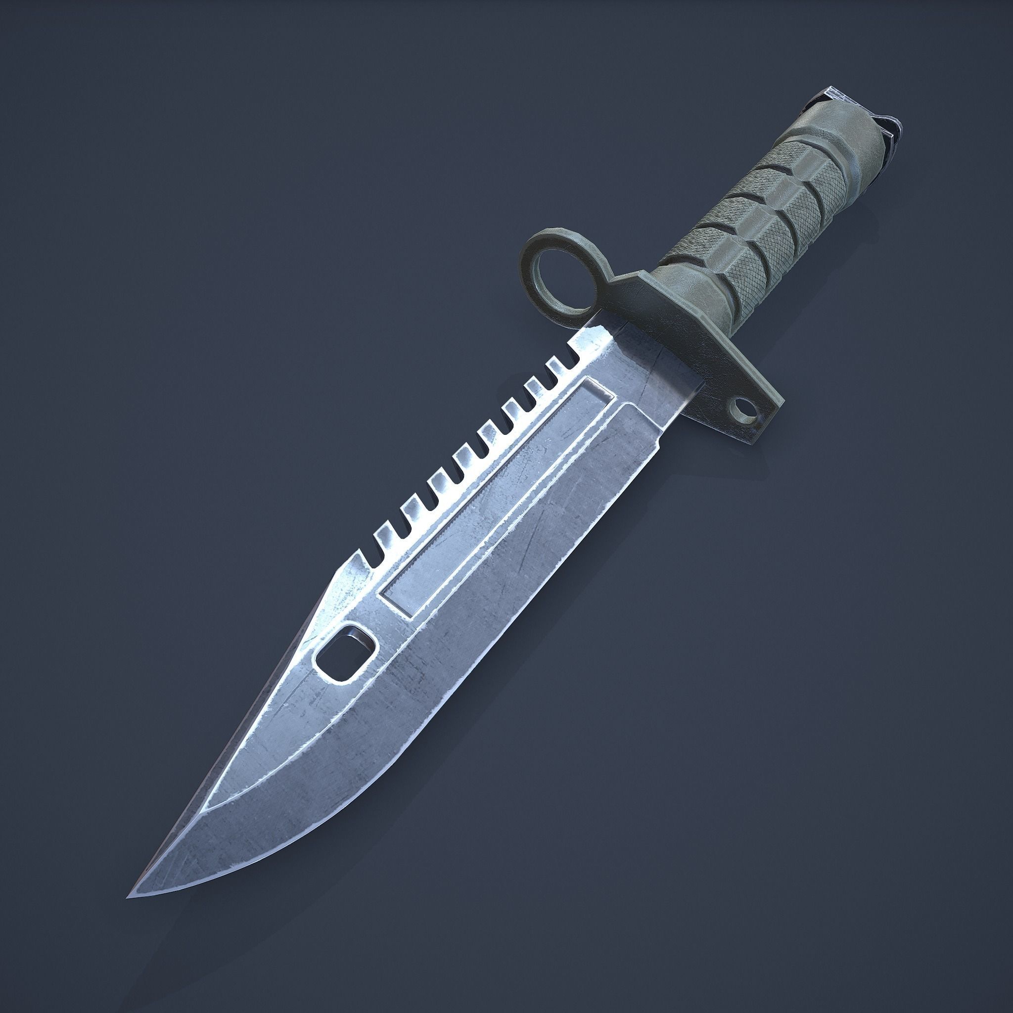 M9-Bayonet knife Low-poly 3D model_10