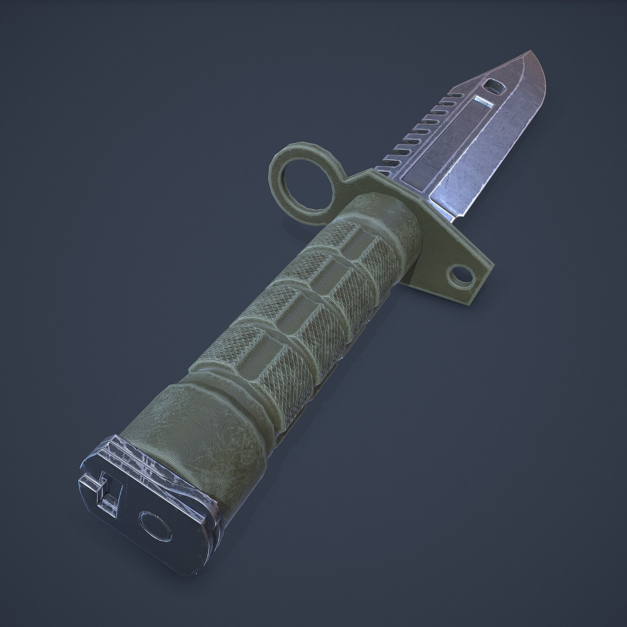 M9-Bayonet knife Low-poly 3D model_7