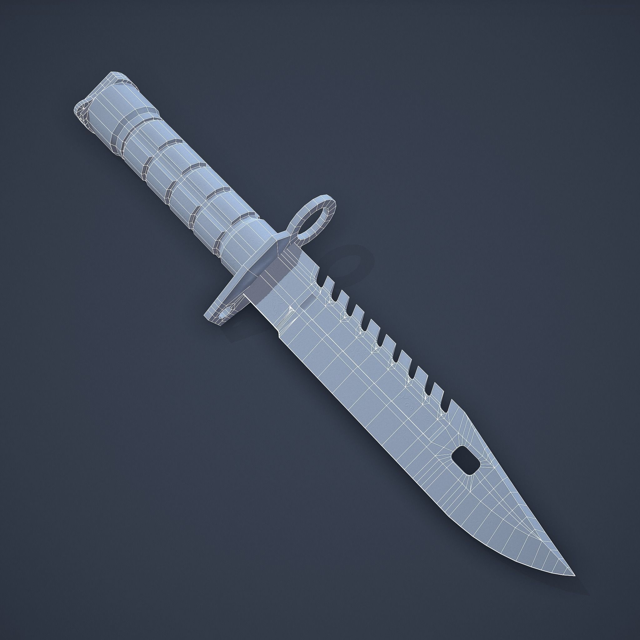 M9-Bayonet knife Low-poly 3D model_35