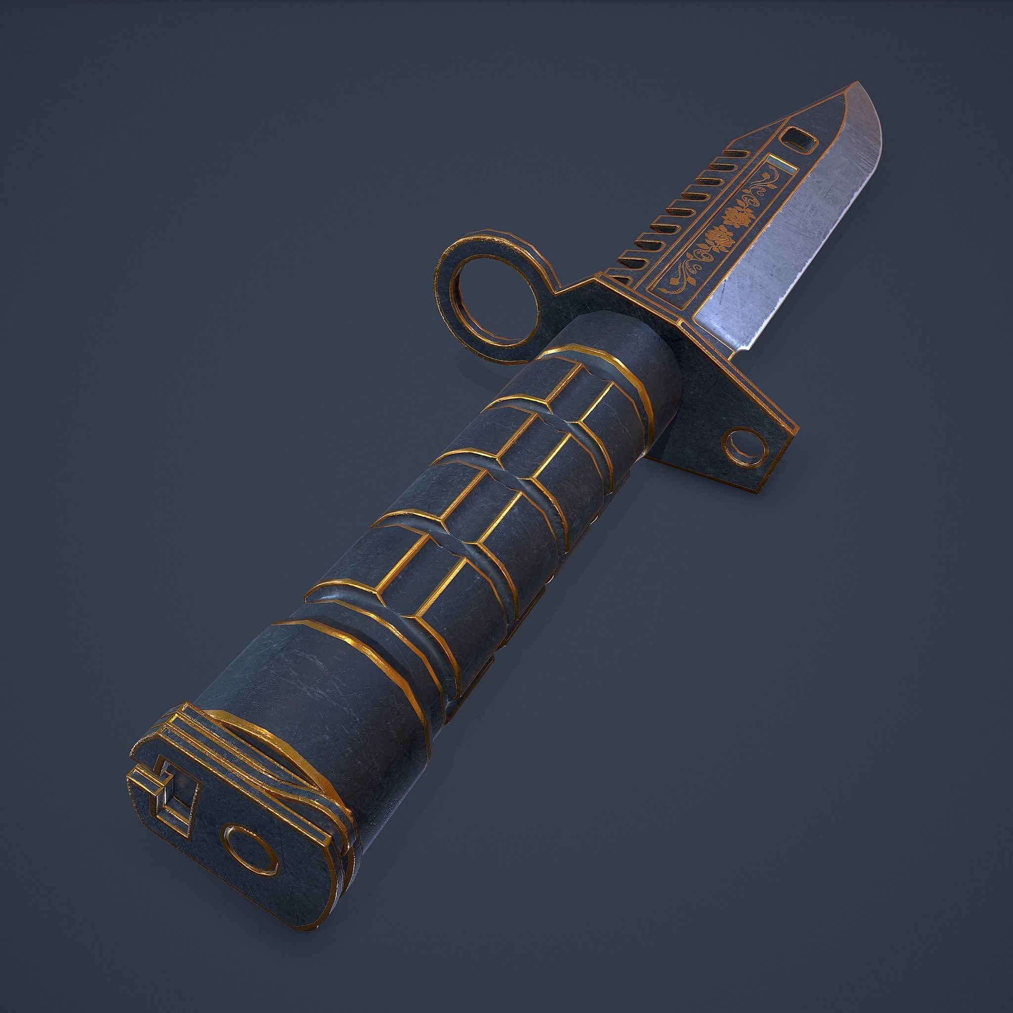 M9-Bayonet knife Low-poly 3D model_27