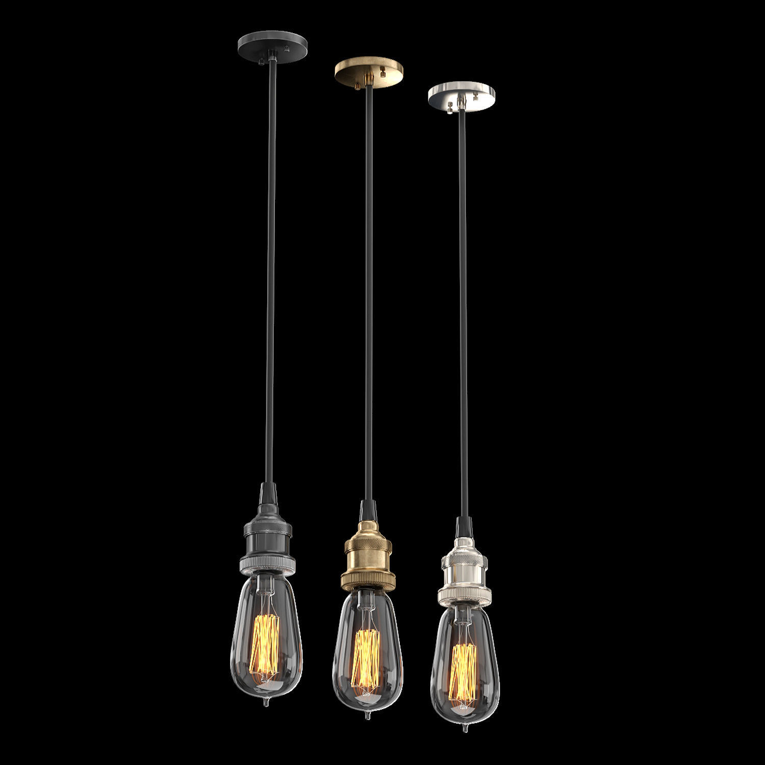 FACTORY FILAMENT BARE BULB PENDANT 3D model_1