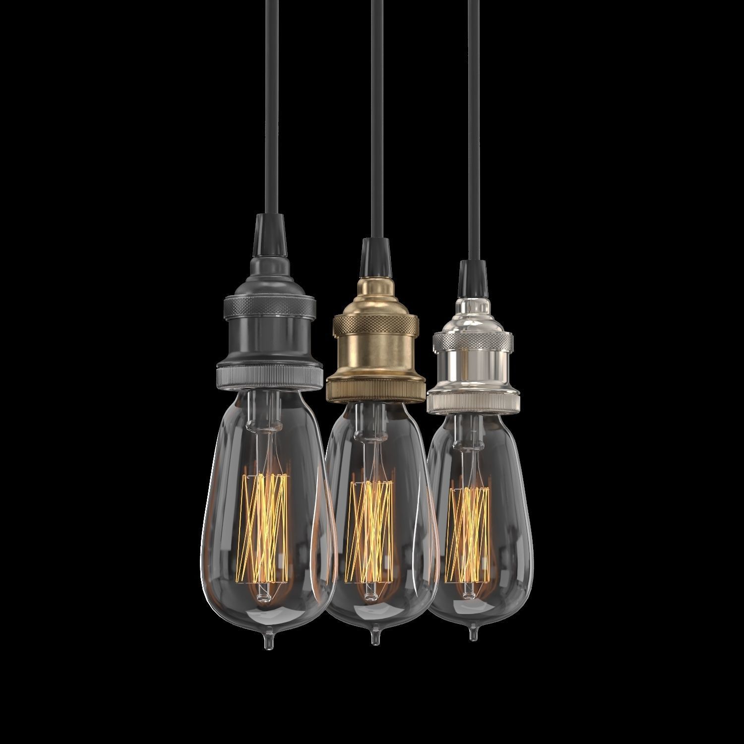 FACTORY FILAMENT BARE BULB PENDANT 3D model_2