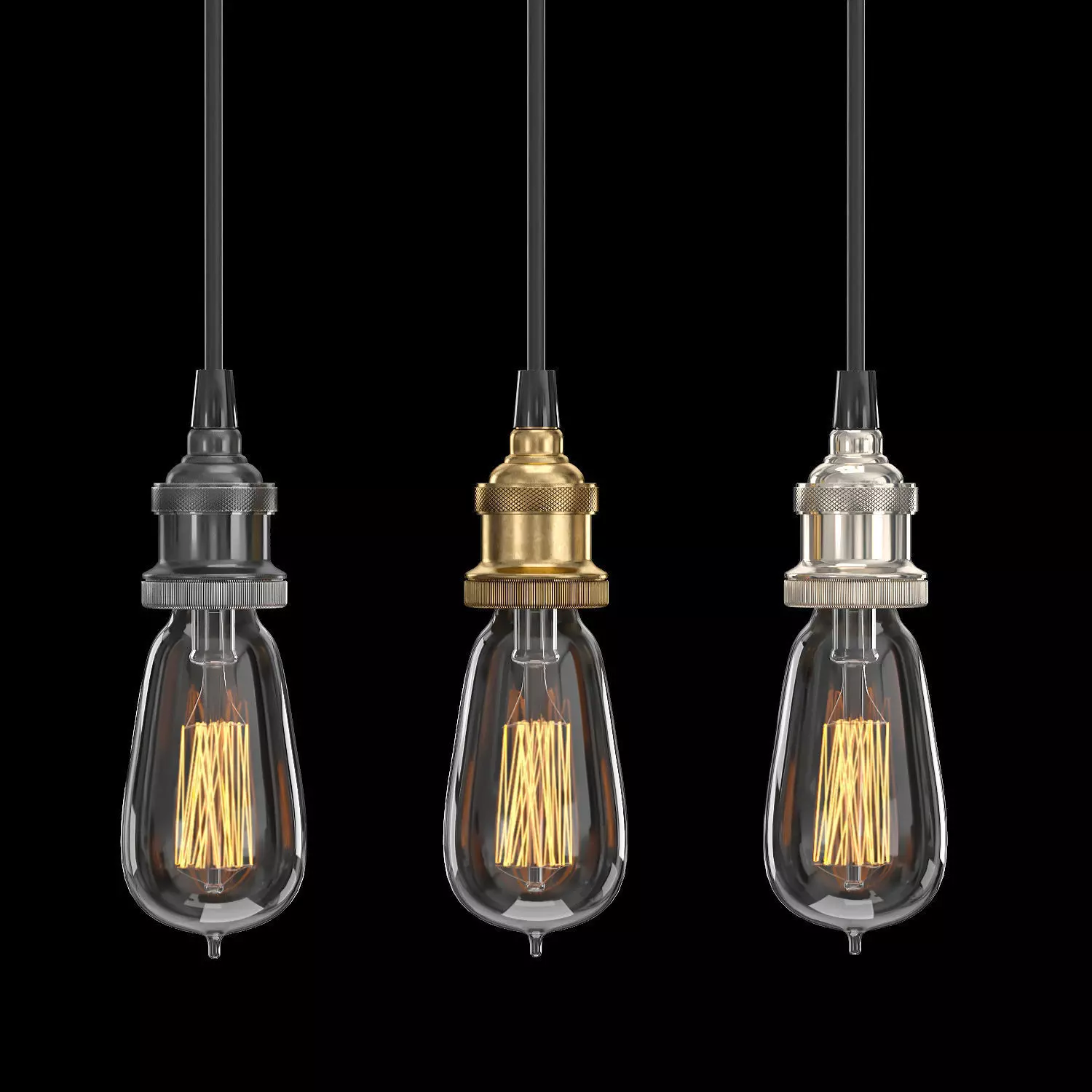 FACTORY FILAMENT BARE BULB PENDANT 3D model_0