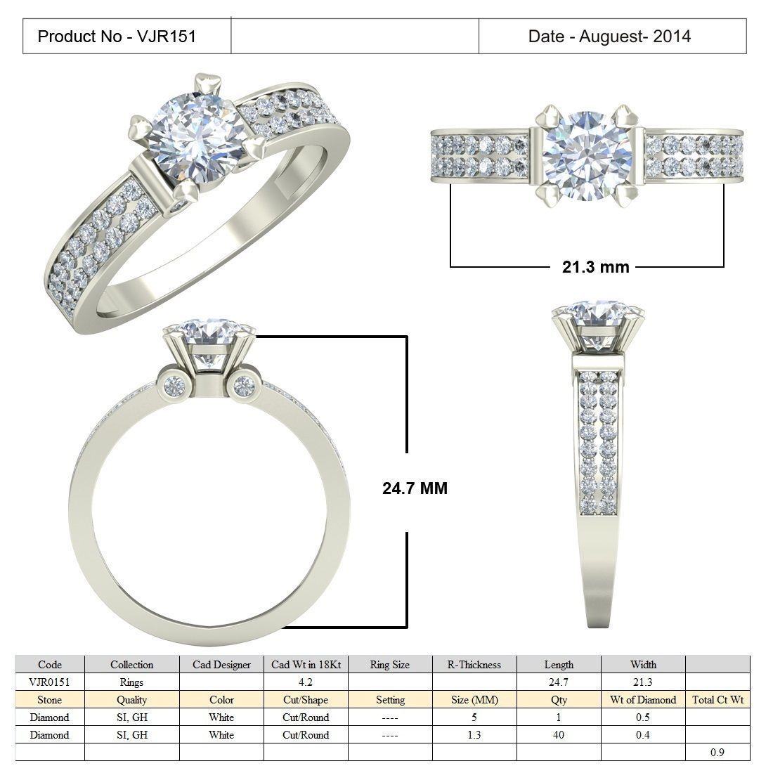 Women solitaire ring 3dm stl render detail 3D print model 3D print model_5