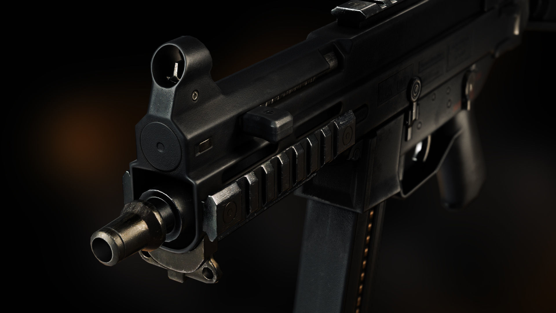 UMP 45 Submachine gun Gameready Low-poly 3D model_3