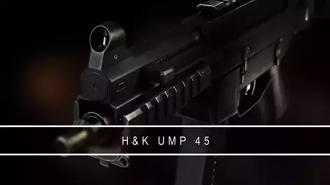 UMP 45 Submachine gun Gameready Low-poly 3D model