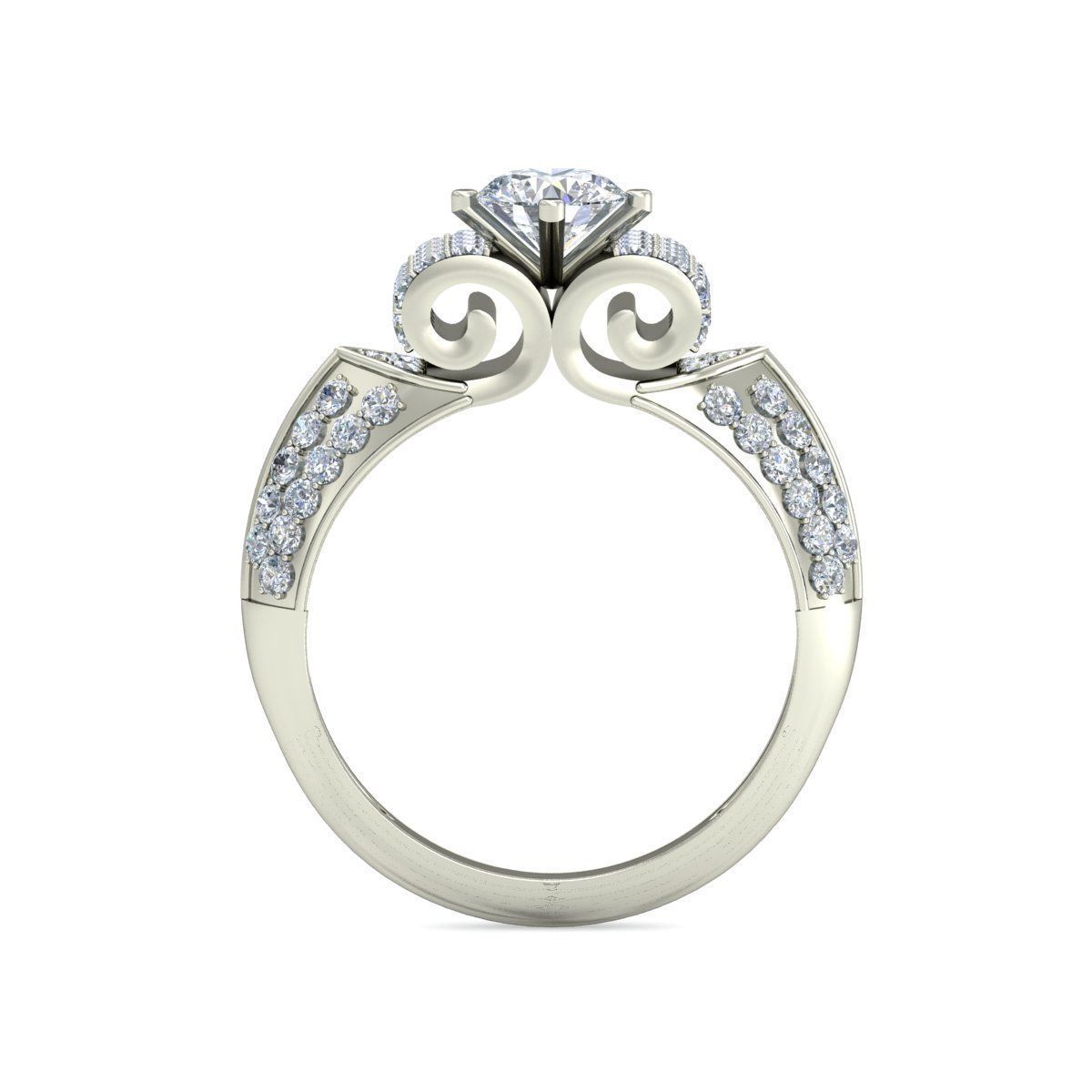 Women solitaire ring 3dm stl render detail 3D print model 3D print model_1