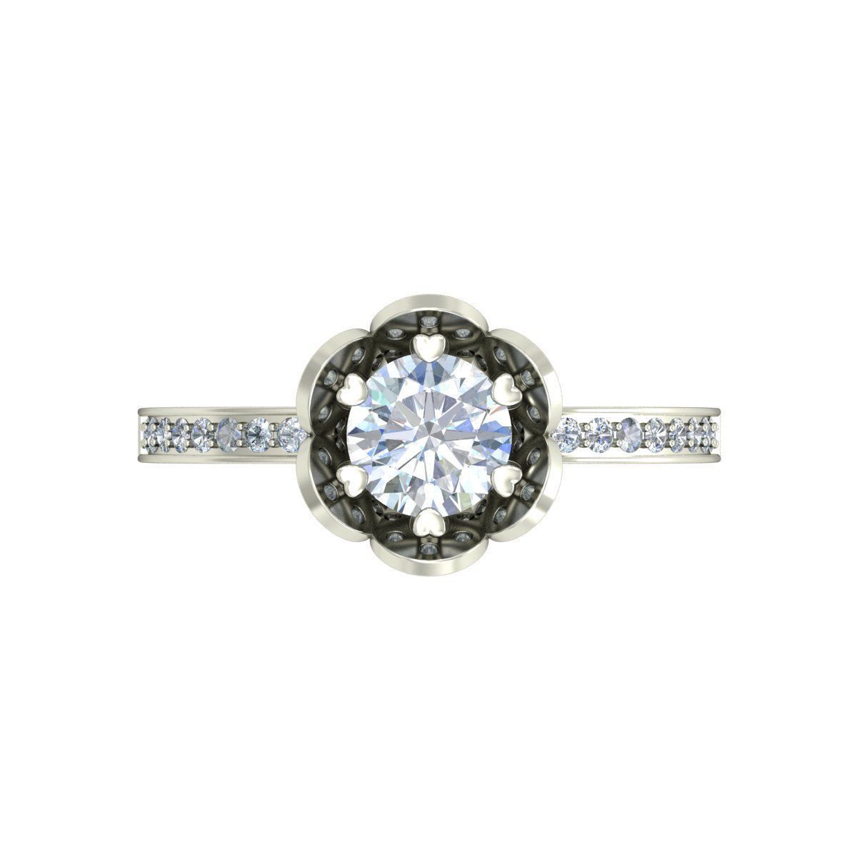 Women solitaire ring 3dm stl render detail 3D print model 3D print model_3