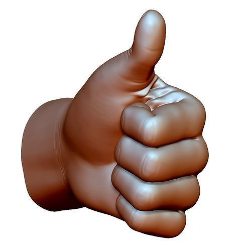 Thumb up hand sign gesture male 3D print model