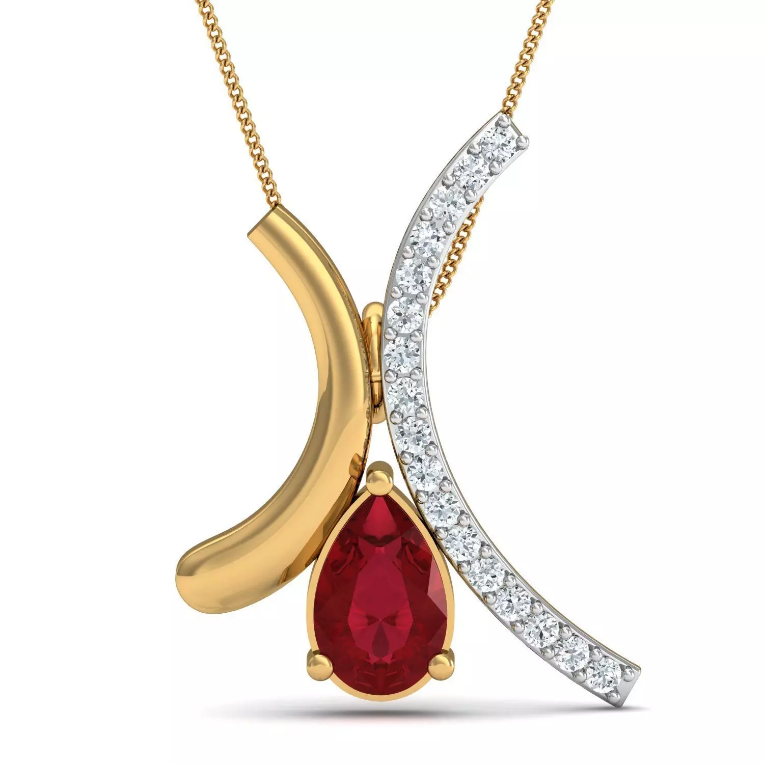 Ruby X Shaped Fashion Pendant 3D print model
