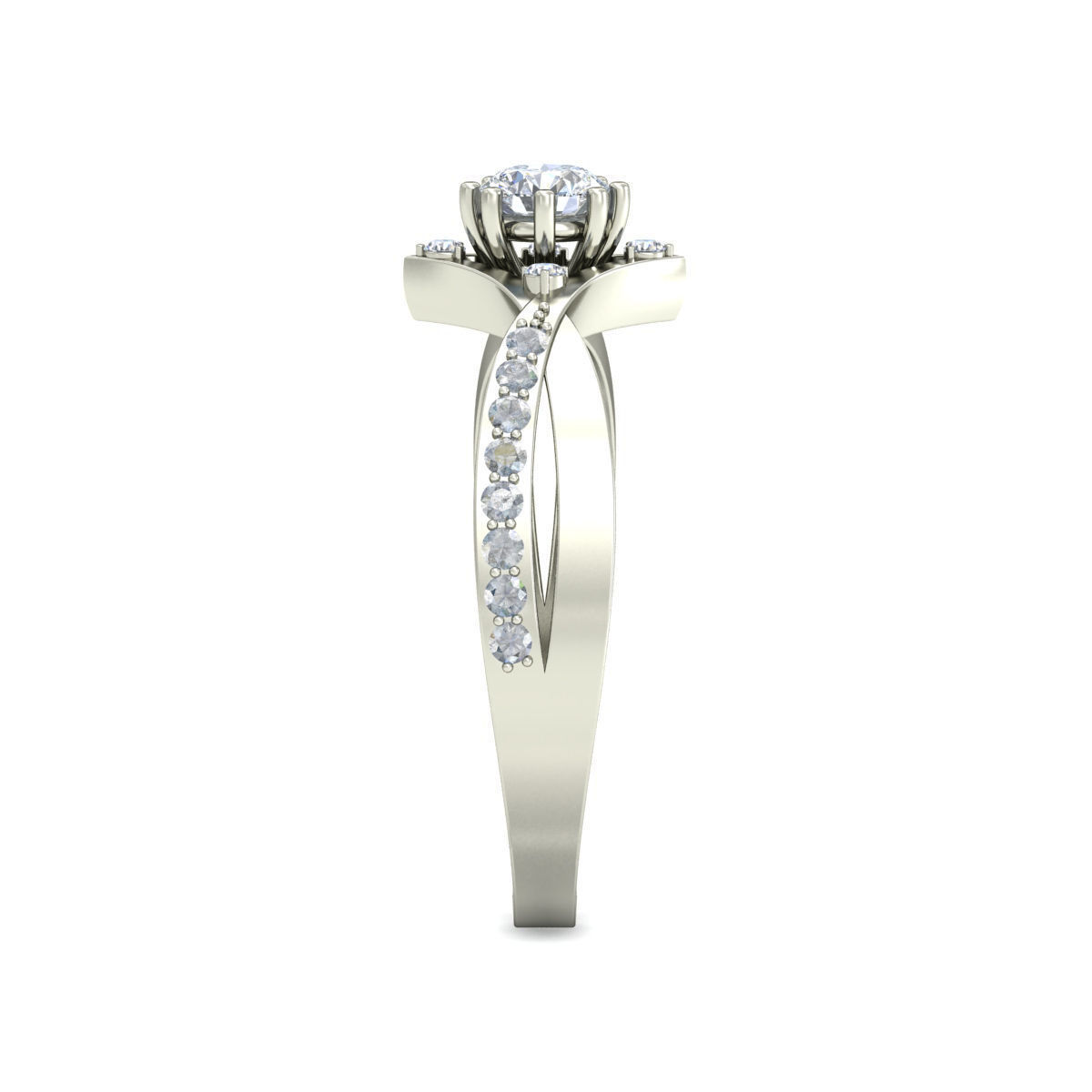 Women solitaire ring 3dm stl render detail 3D print model 3D print model_2