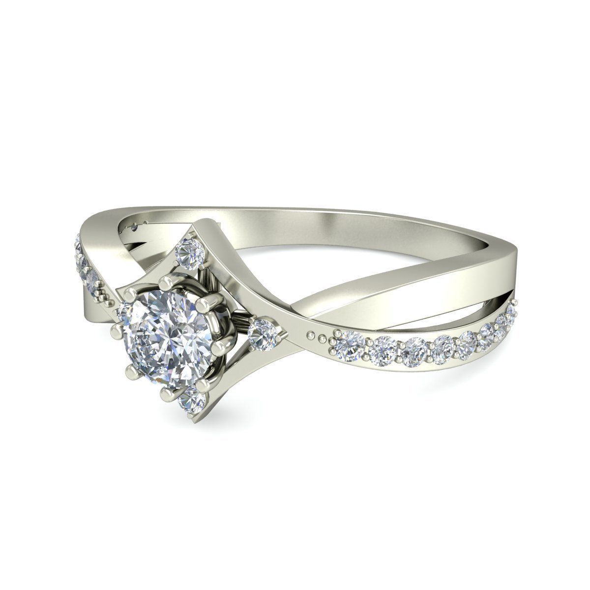 Women solitaire ring 3dm stl render detail 3D print model 3D print model_4