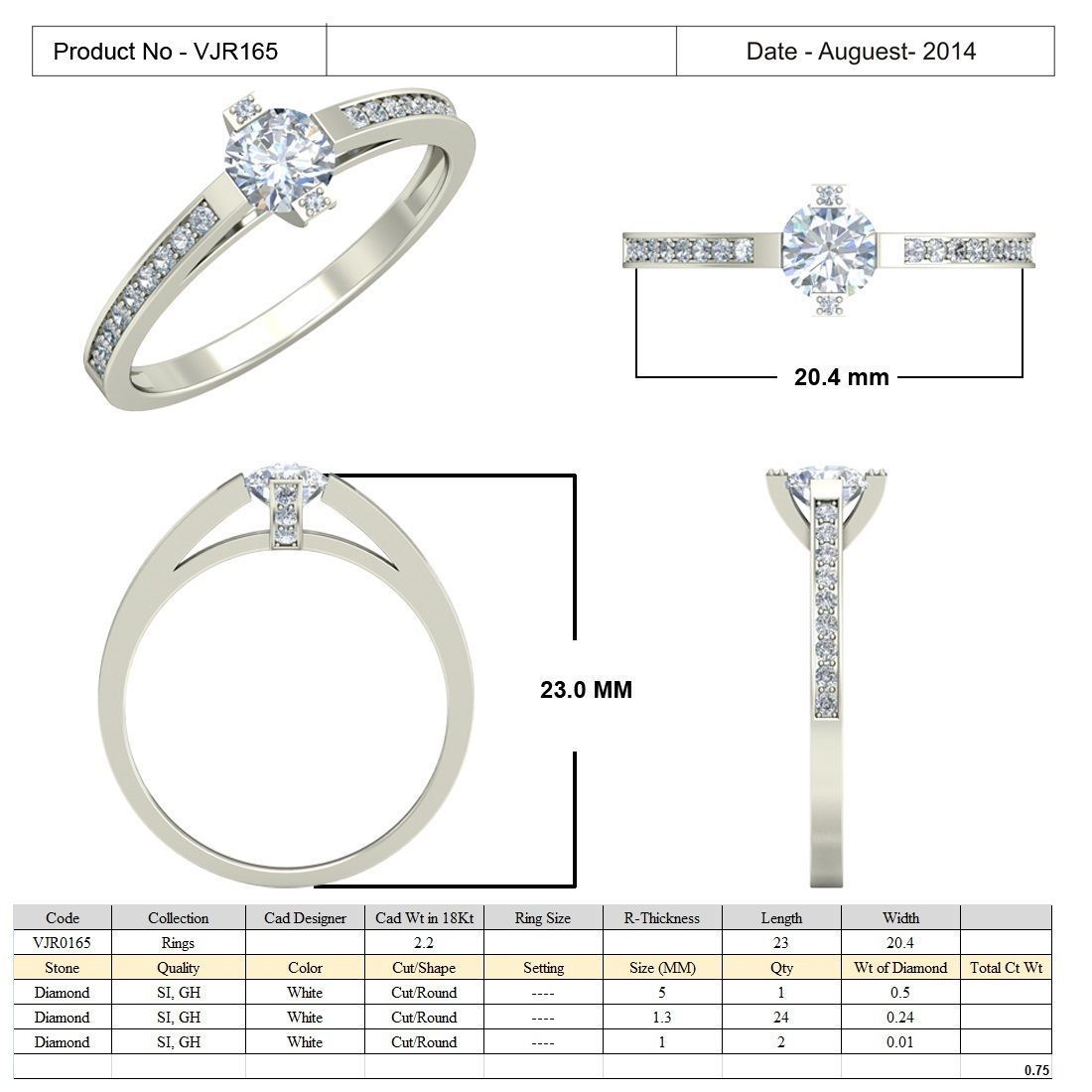 Women solitaire ring 3dm stl render detail 3D print model 3D print model_5