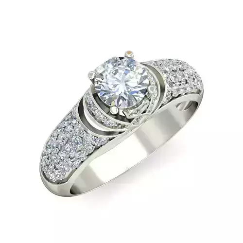 Women solitaire ring 3dm stl render detail 3D print model