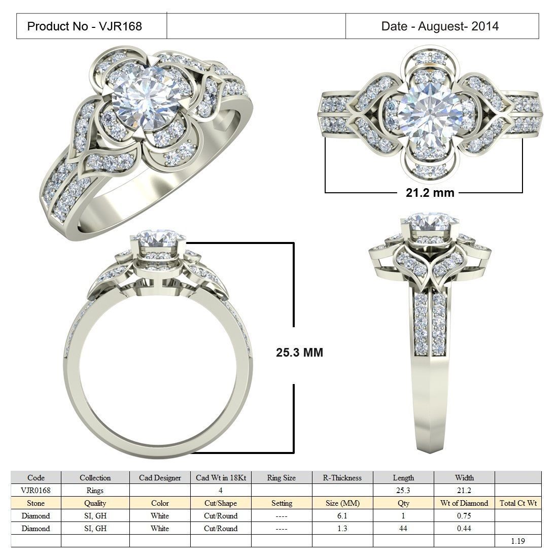 Women solitaire ring 3dm stl render detail 3D print model 3D print model_5