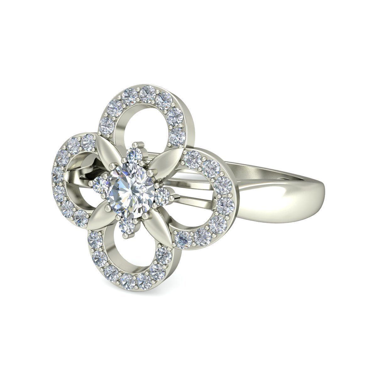 Women solitaire ring 3dm stl render detail 3D print model 3D print model_4